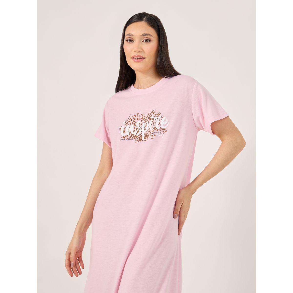 Styli Inspire Print Ruffle Hem Sleep T-Shirt Dress-women-clothing-nightwear-nighties-image-2