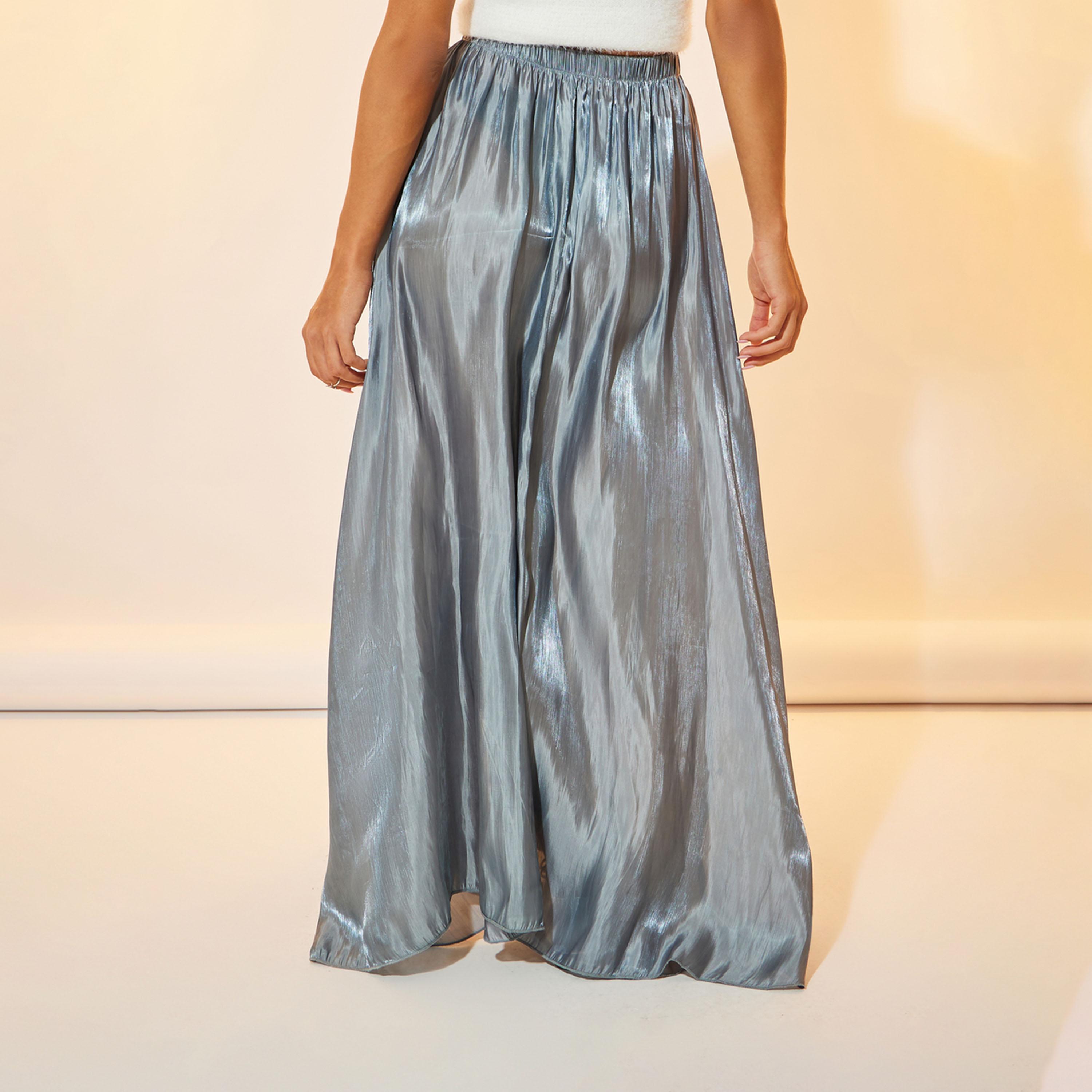 Take Two Metallic Look Gathered A-Line Maxi Skirt-women-clothing-bottoms-skirts-image-4