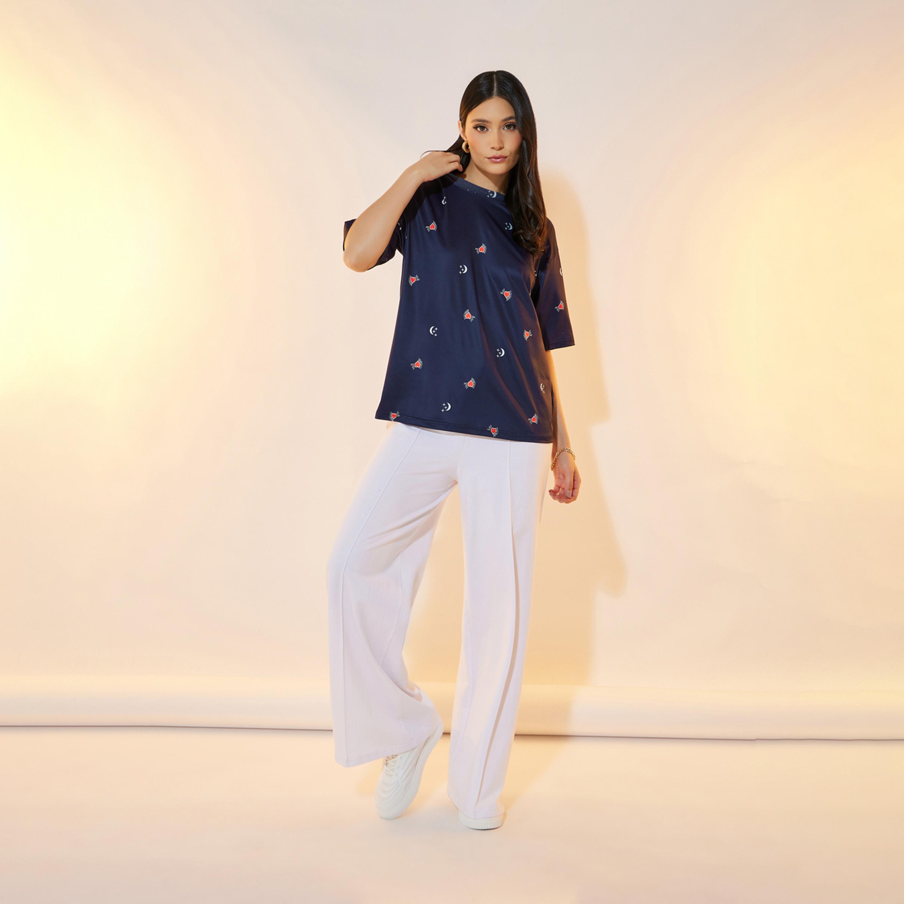 Take Two All-Over Print Round Neck T-shirt-women-clothing-tshirts-image-2