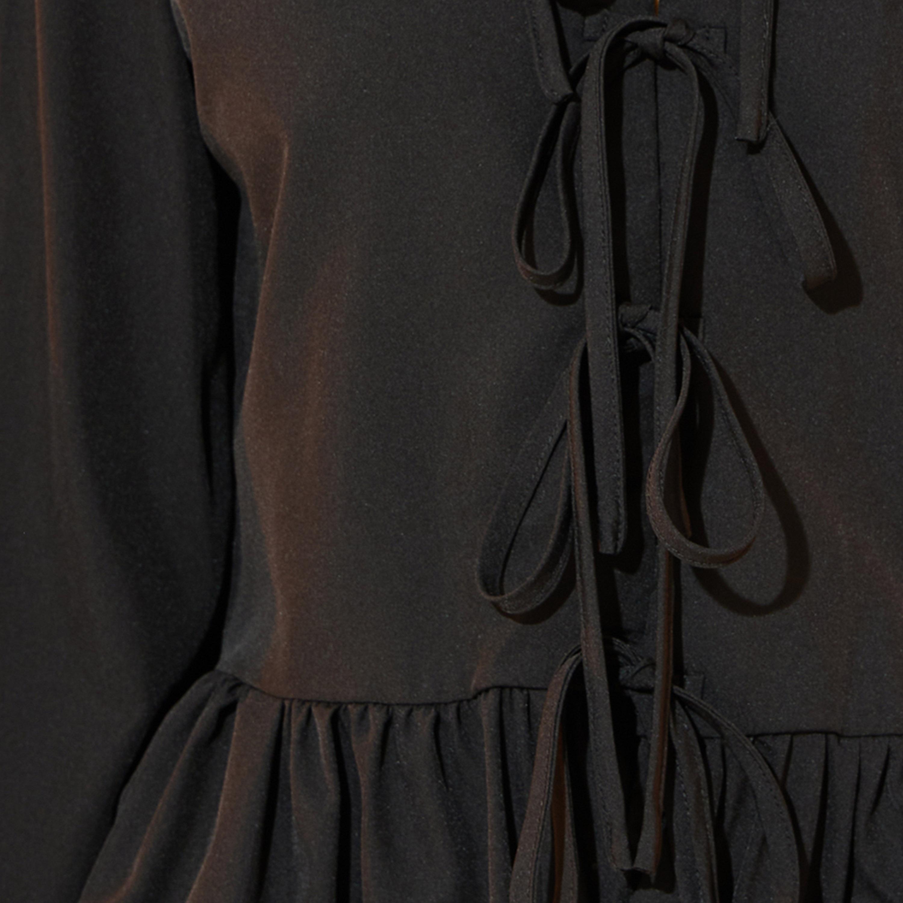 Take Two Tie-Up Front Peplum Top with Volume Sleeves-women-clothing-shirtsandblouses-shirts-image-3