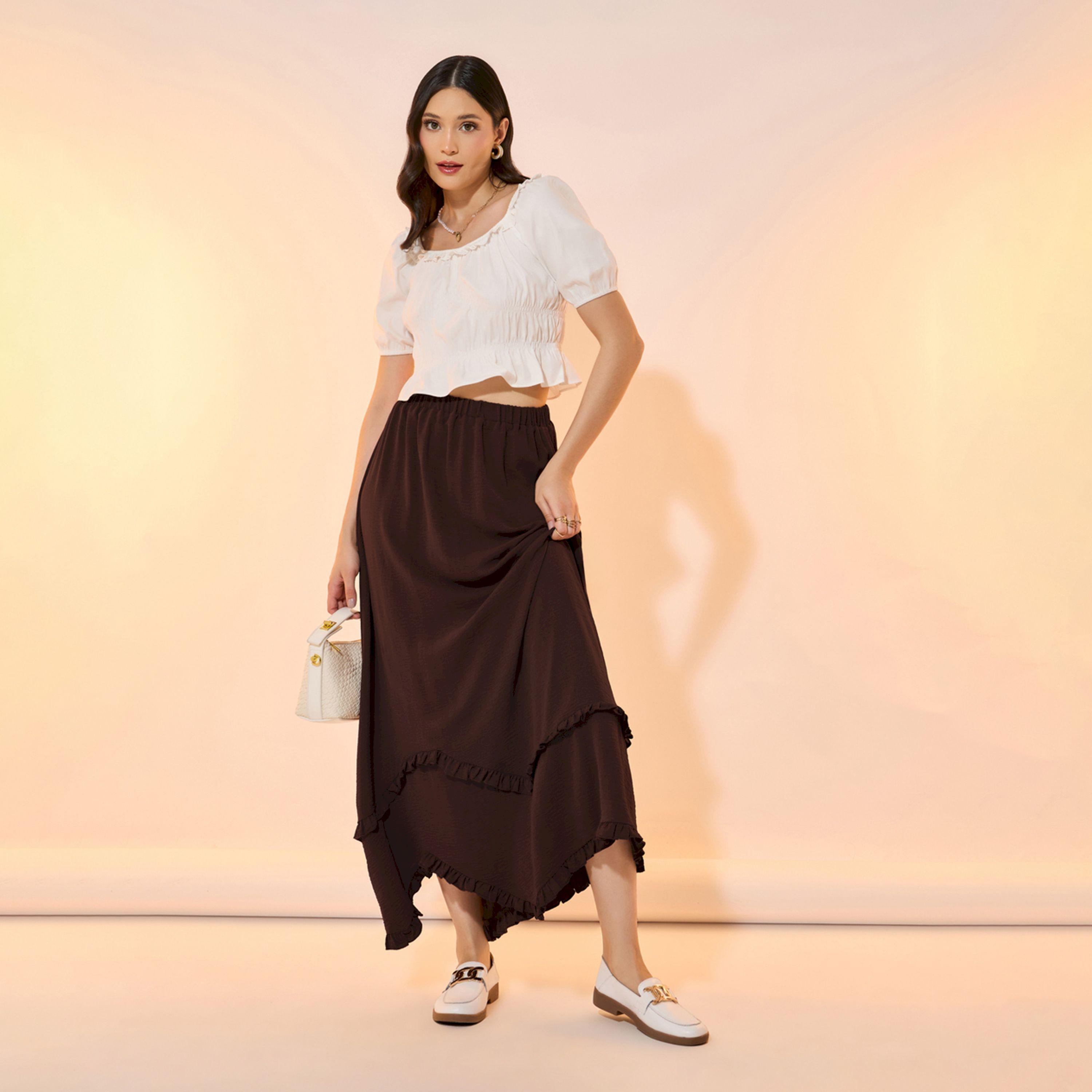 Take Two Solid Ruffled Detail Asymmetrical Hem Maxi Skirt-women-clothing-bottoms-skirts-image-1
