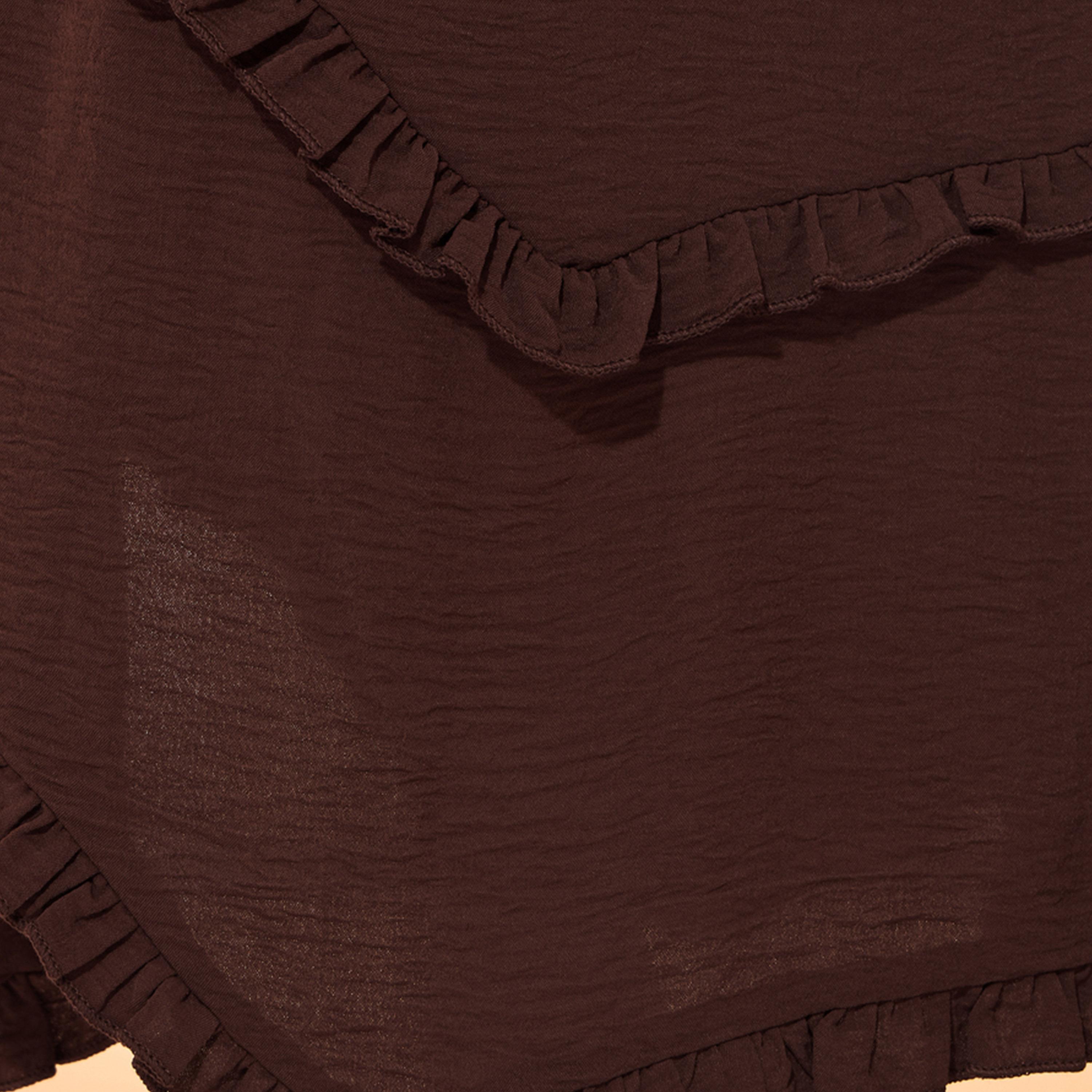تنورة طويلة سادة بحافة غير متماثلة الطول-women-clothing-bottoms-skirts-image-2