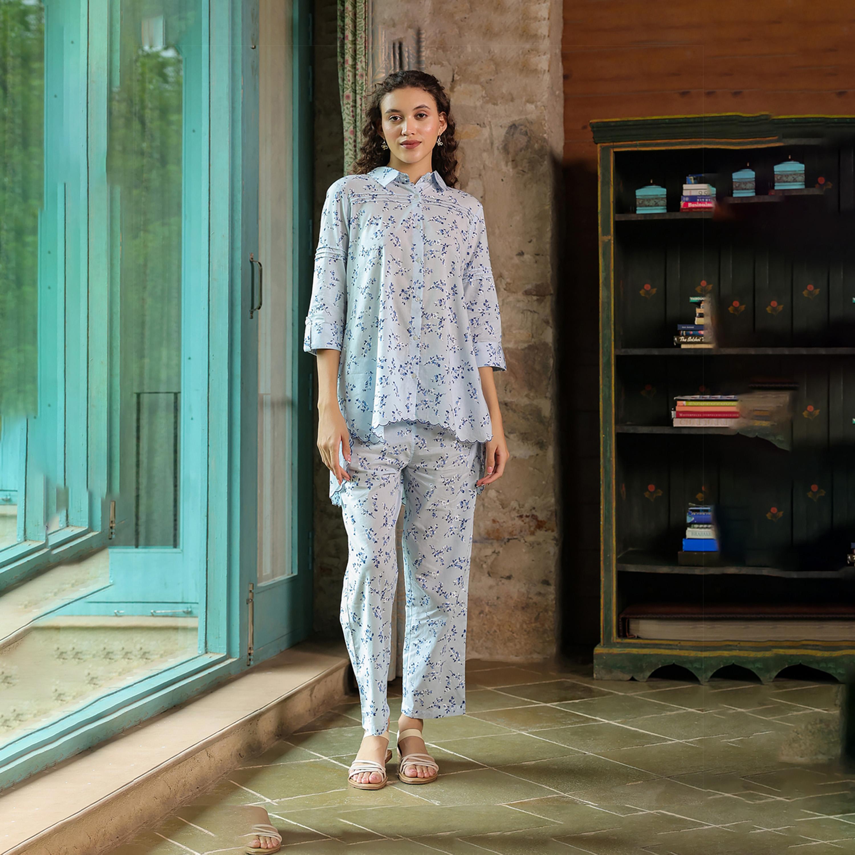 سانسكروتي هومز × ستايلي - طقم نوم للنساء مطبوع-women-clothing-nightwear-pyjamas-longsets-image-1