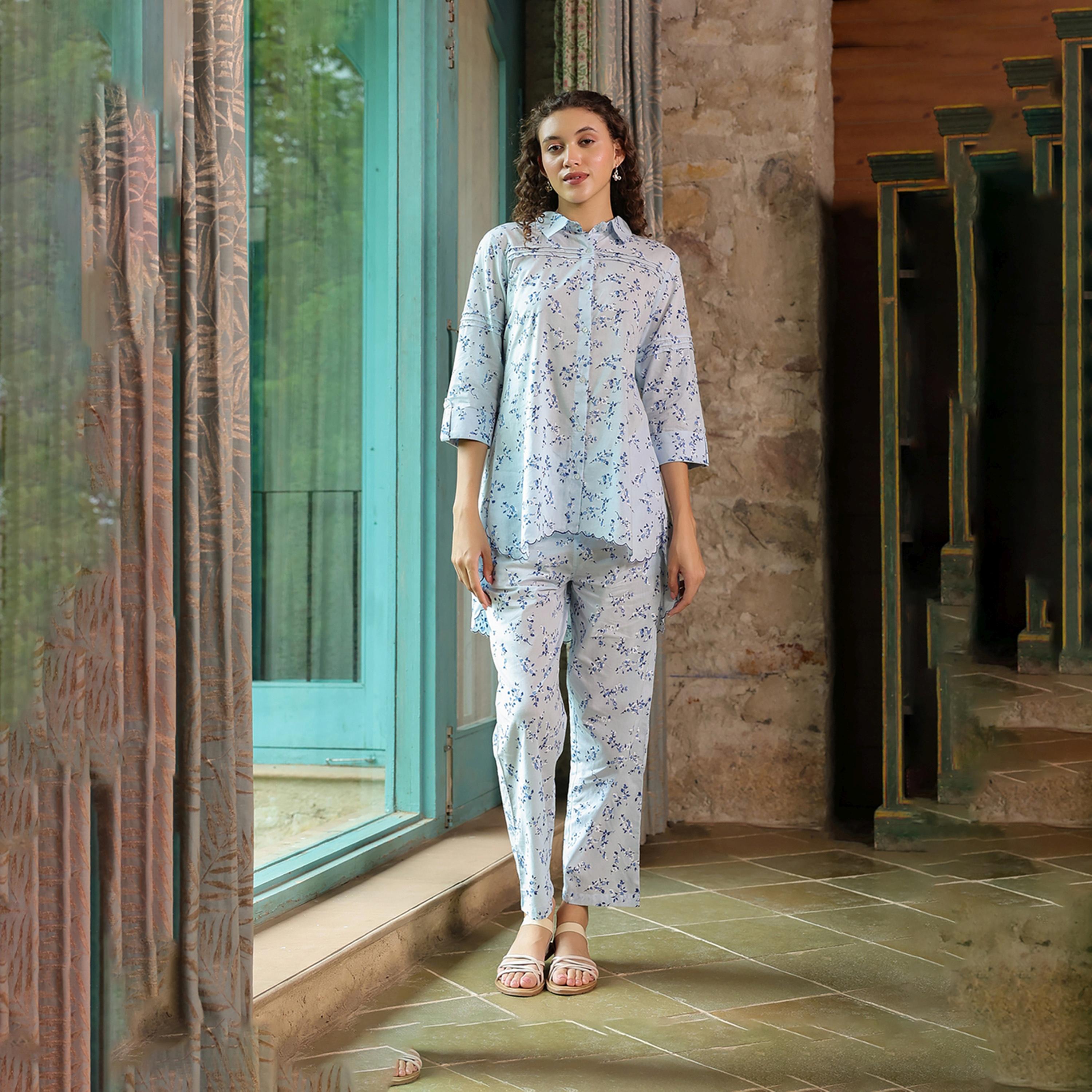 سانسكروتي هومز × ستايلي - طقم نوم للنساء مطبوع-women-clothing-nightwear-pyjamas-longsets-image-3
