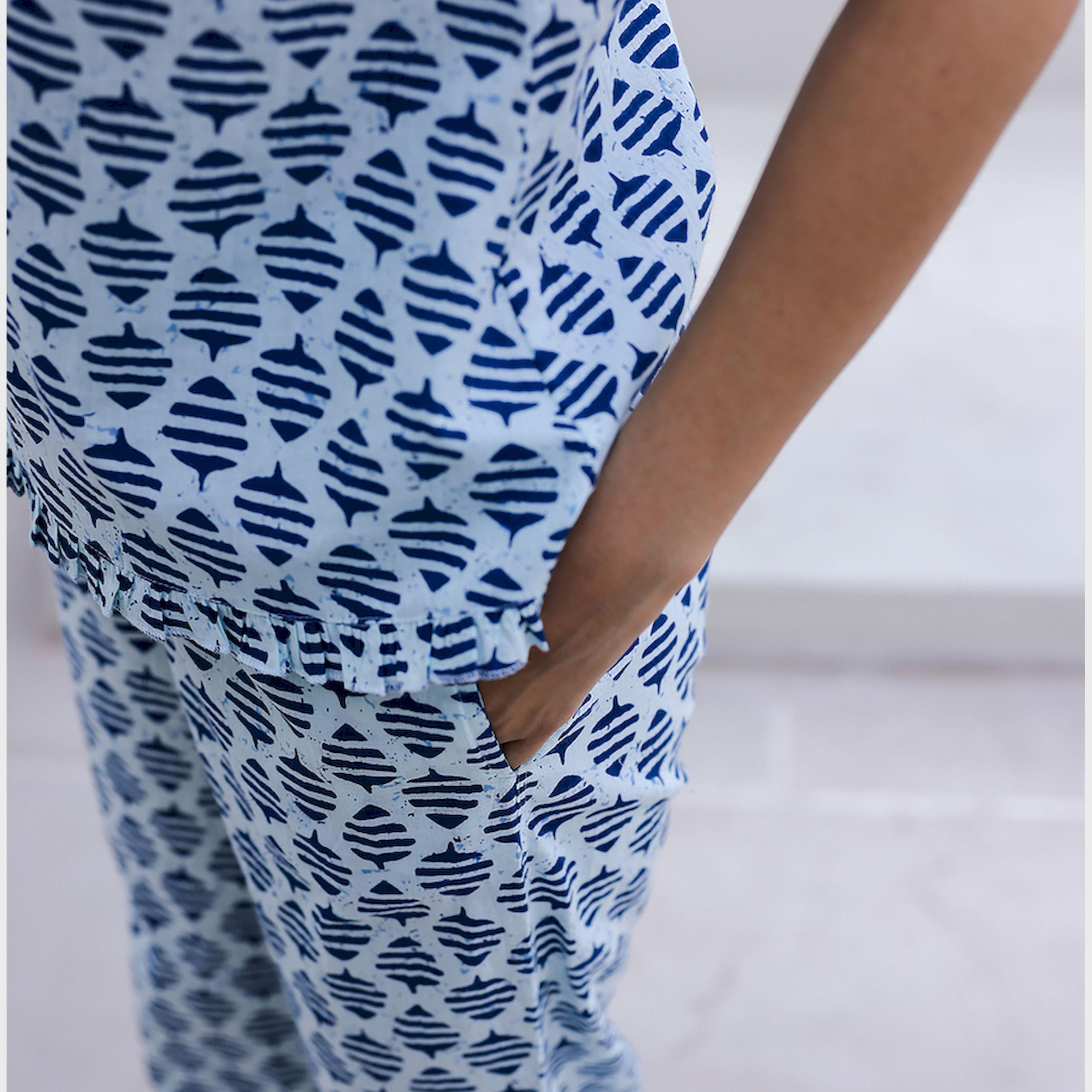 Sanskrutihomes X Styli Ethnic Motifs Printed Pure Cotton Night Suit-women-clothing-nightwear-pyjamas-longsets-image-6
