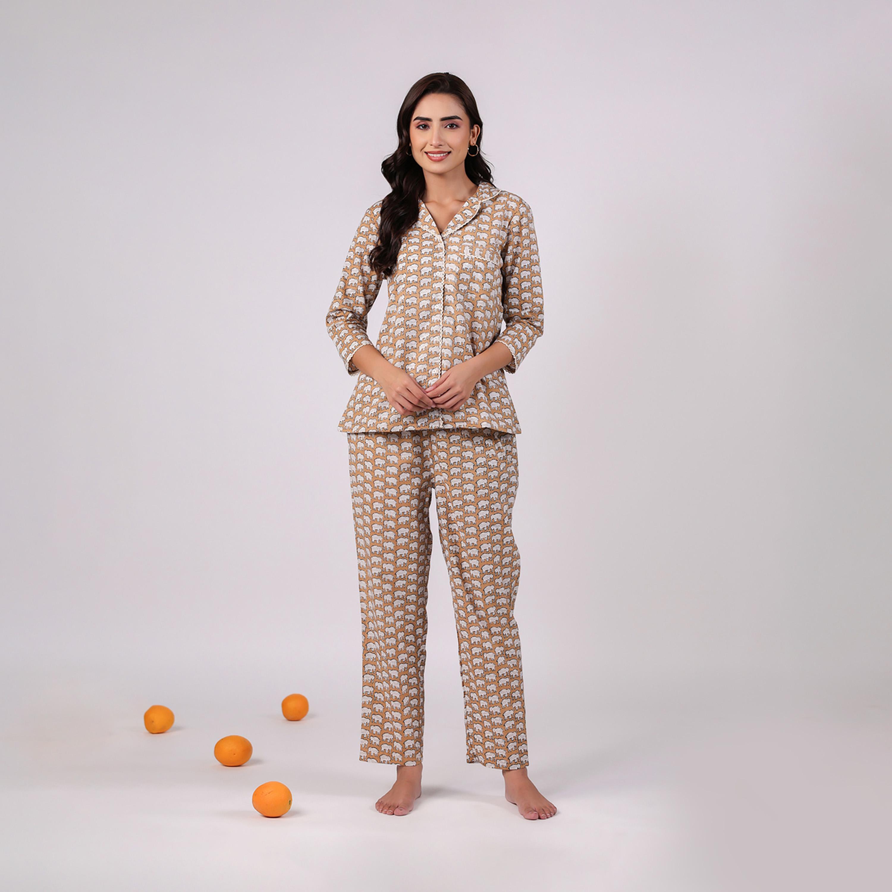 سانسكروتي هومز × ستايلي - طقم نوم للنساء مطبوع من القطن الخالص-women-clothing-nightwear-pyjamas-longsets-image-3