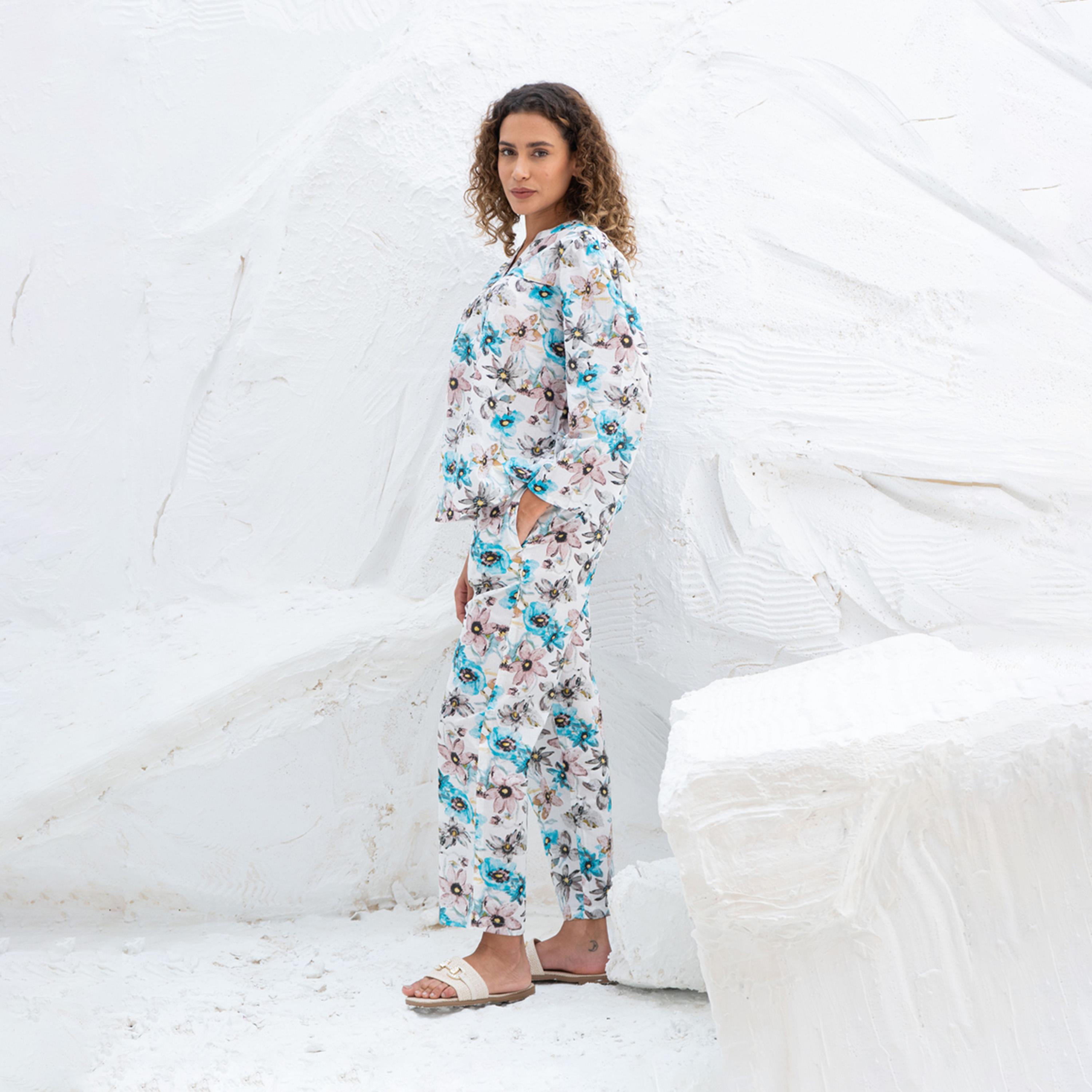 Sanskrutihomes X Styli Women Floral Printed Night Suit-women-clothing-nightwear-pyjamas-longsets-image-3