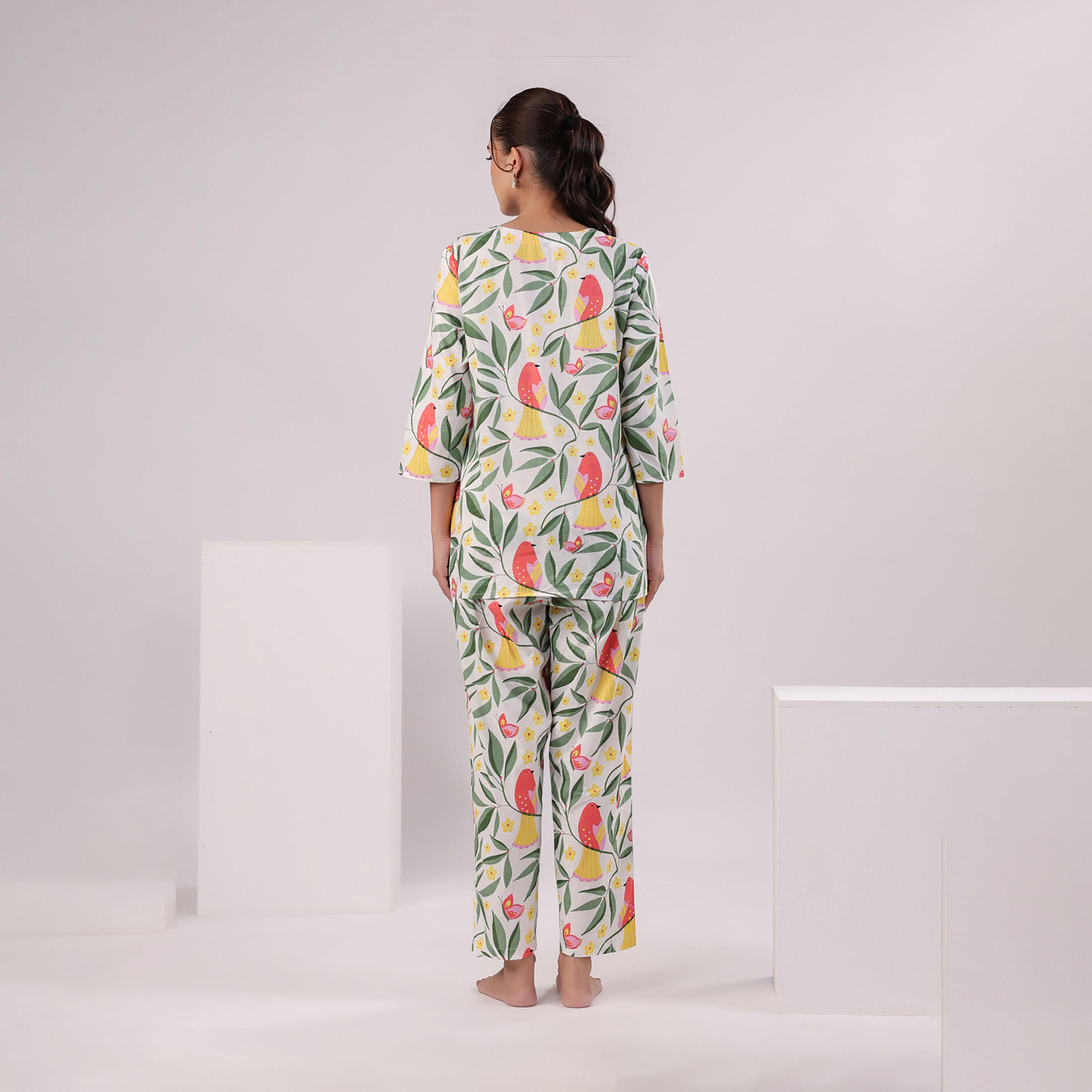 Sanskrutihomes X Styli Women Floral Printed Cotton Night Suit-women-clothing-nightwear-pyjamas-longsets-image-2