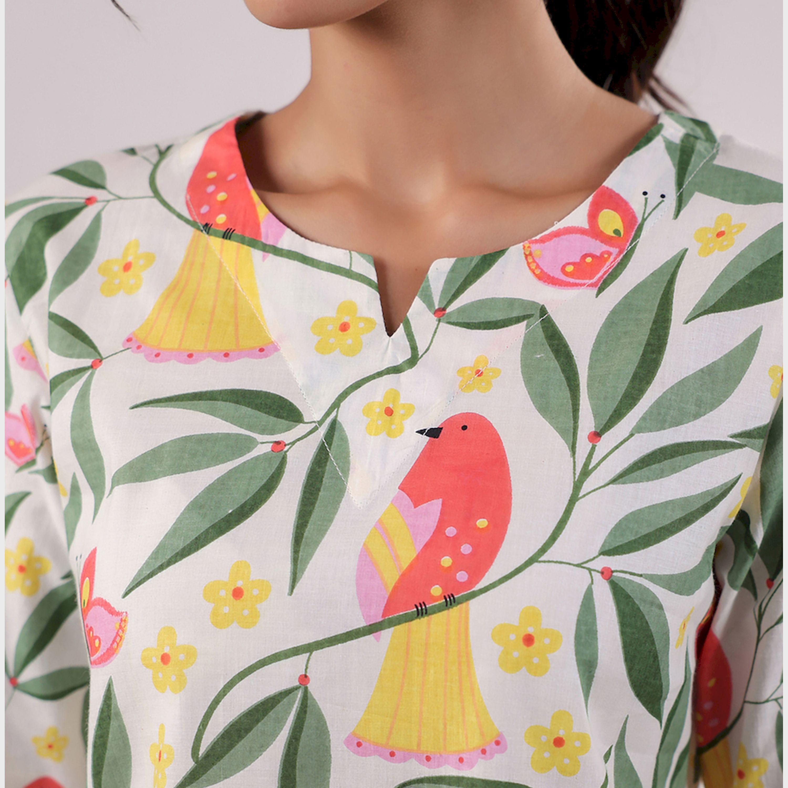 سانسكروتي هومز × ستايلي - طقم نوم للنساء القطن بطبعة زهور-women-clothing-nightwear-pyjamas-longsets-image-6