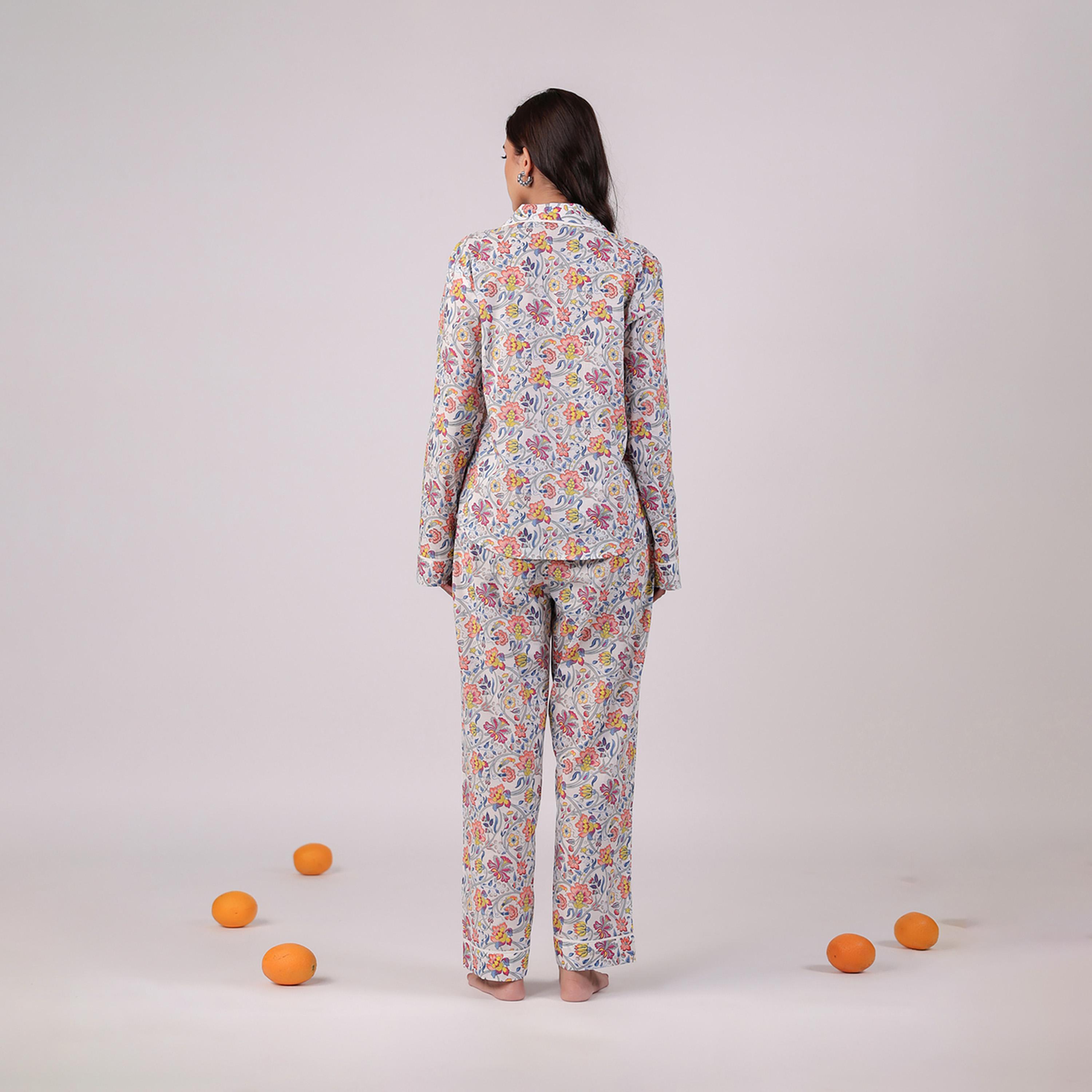 Sanskrutihomes X Styli Women Ethnic Motifs Printed Cotton Night Suit-women-clothing-nightwear-pyjamas-longsets-image-2