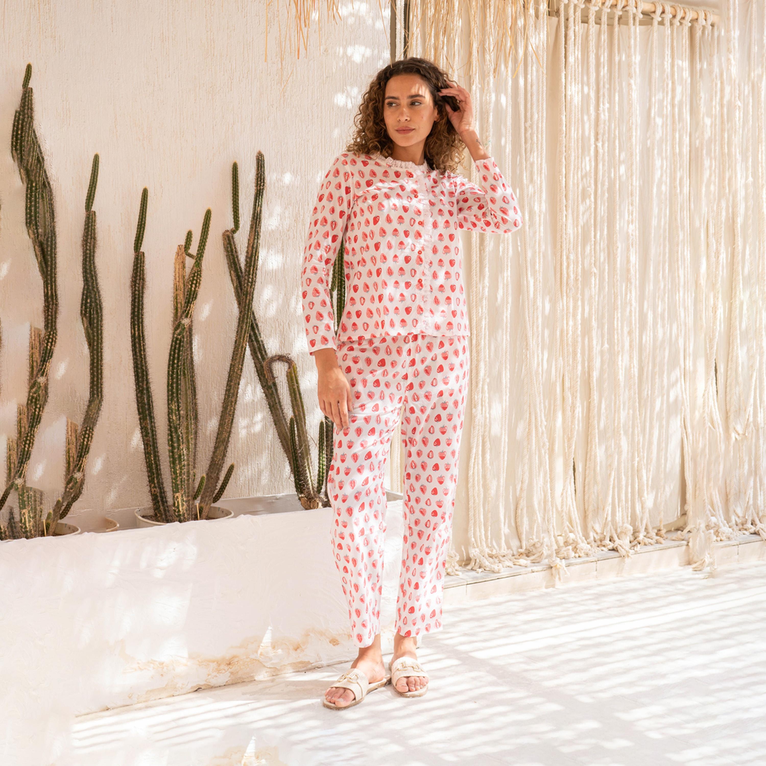 سانسكروتي هومز × ستايلي - طقم نوم للنساء مطبوع-women-clothing-nightwear-pyjamas-longsets-image-1