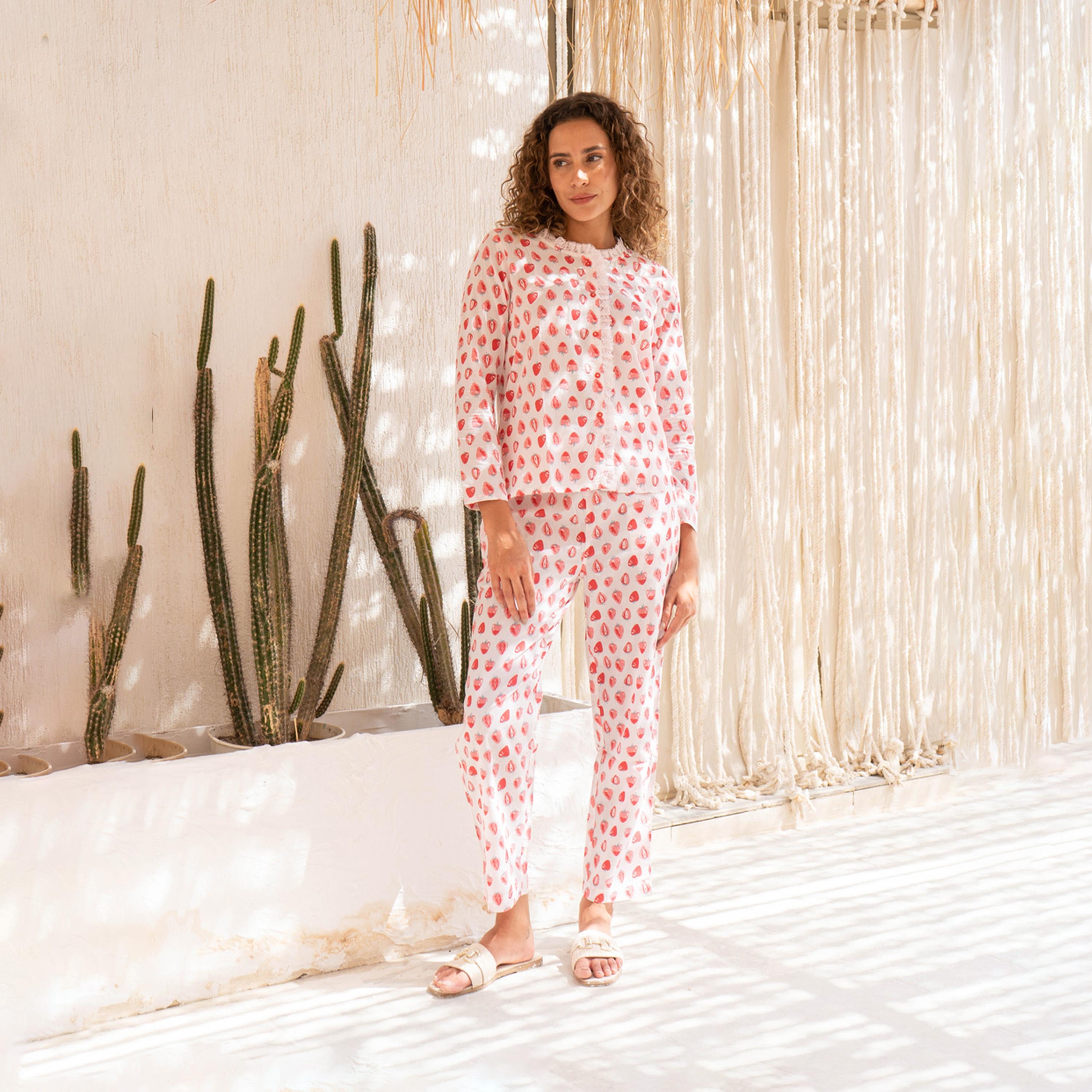 سانسكروتي هومز × ستايلي - طقم نوم للنساء مطبوع-women-clothing-nightwear-pyjamas-longsets-image-2