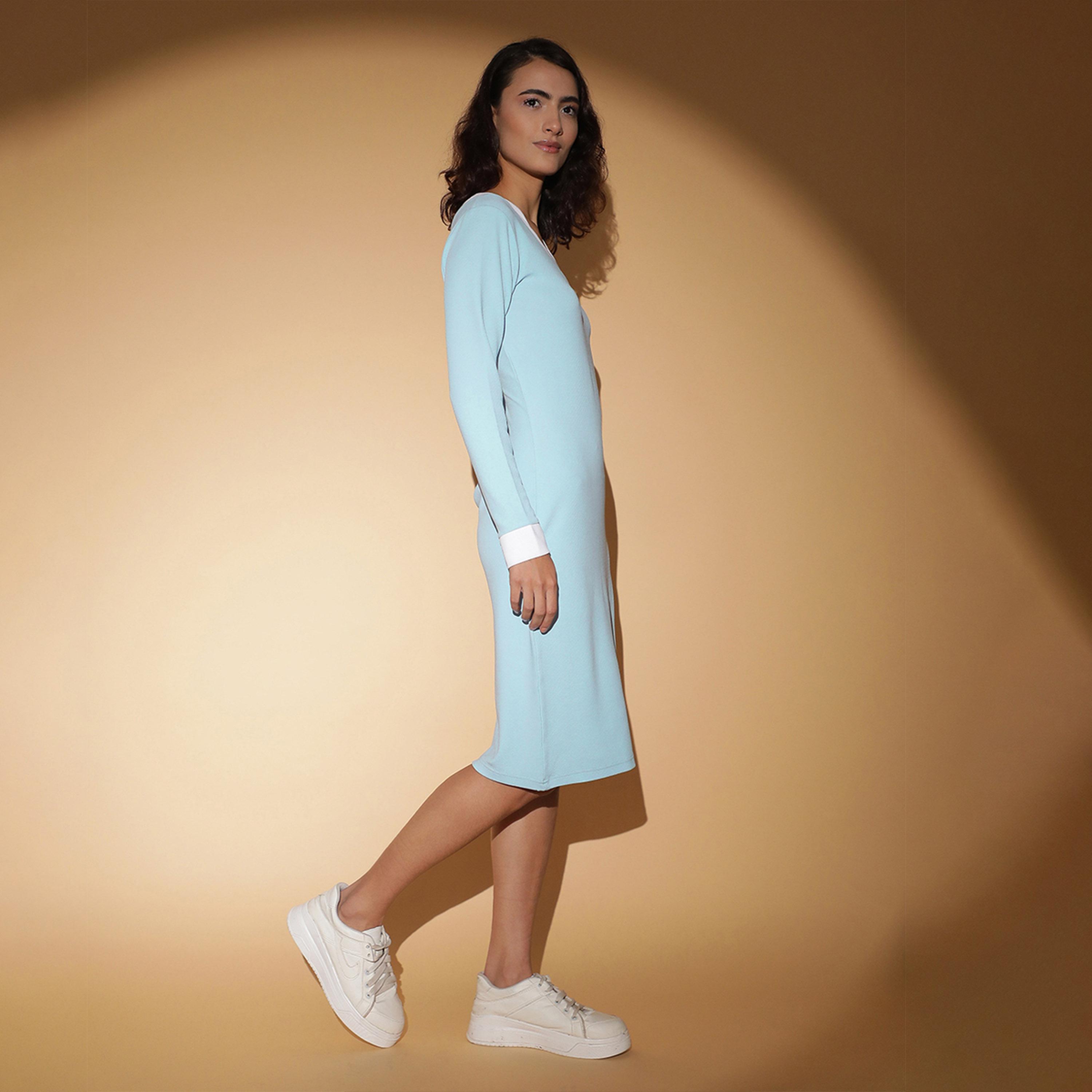 Kotty X Styli Womens V-Neck A-Line Dress-women-clothing-dresses-image-4