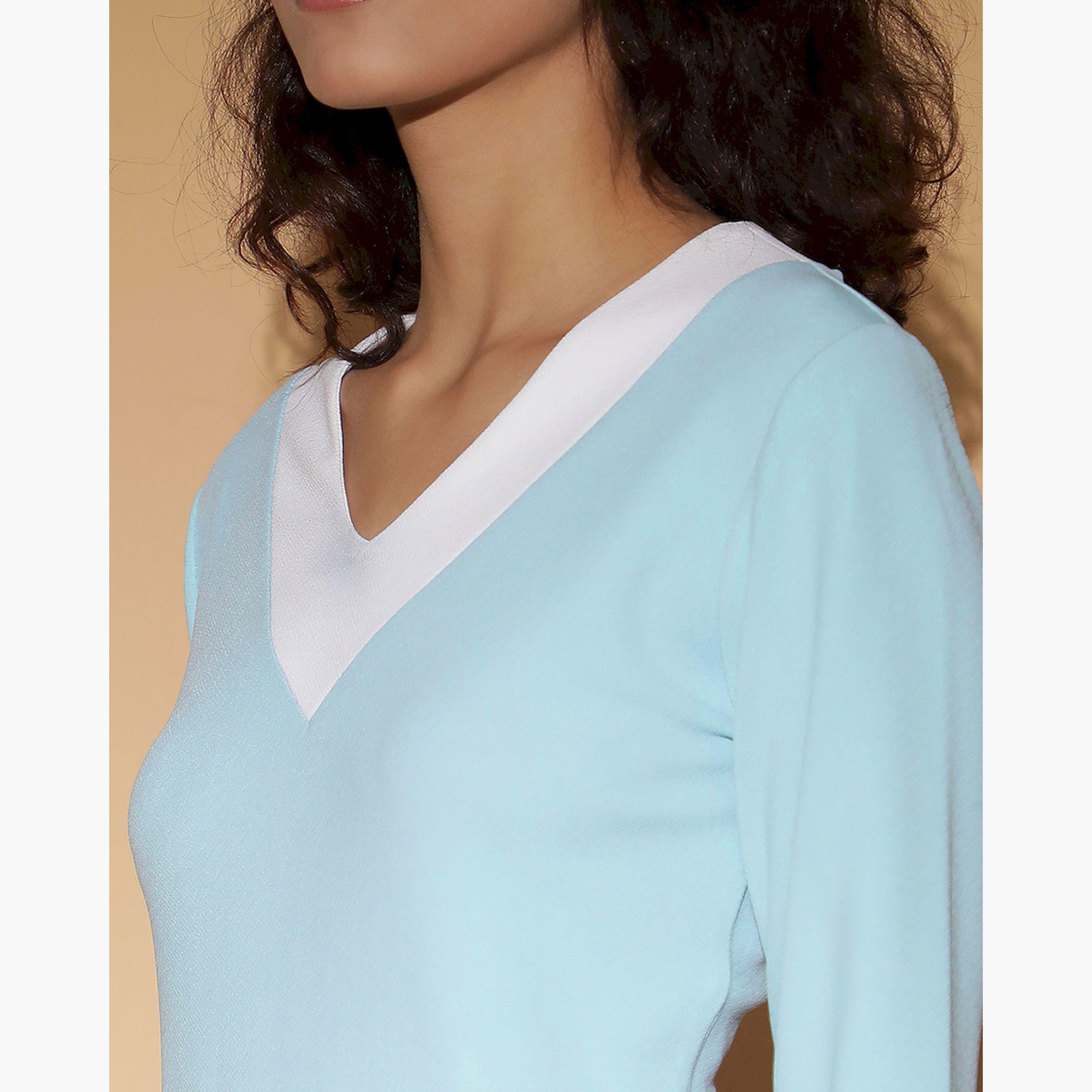 Kotty X Styli Womens V-Neck A-Line Dress-women-clothing-dresses-image-5