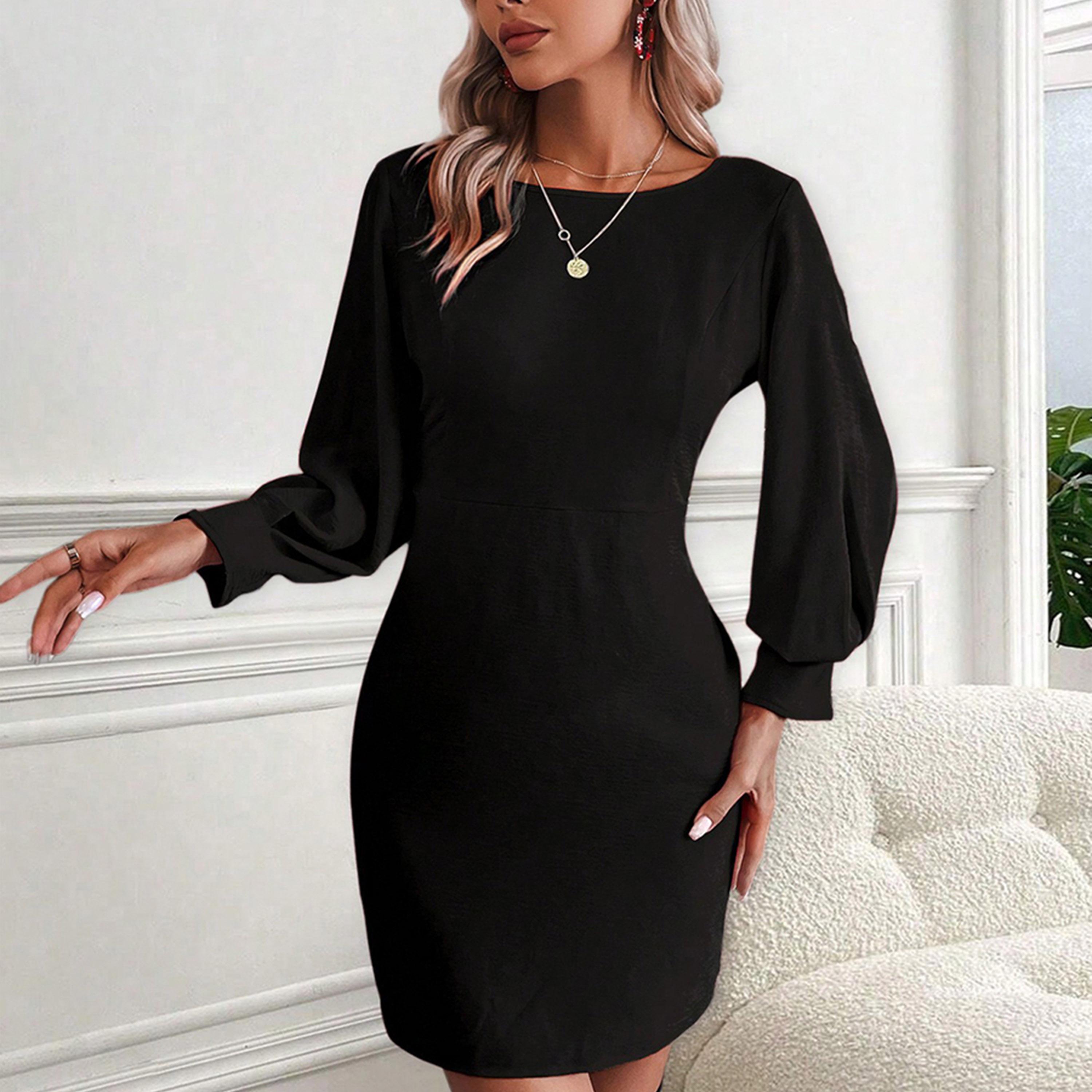 Kotty X Styli Womens Puff Sleeve Sheath Dress-women-clothing-dresses-image-1