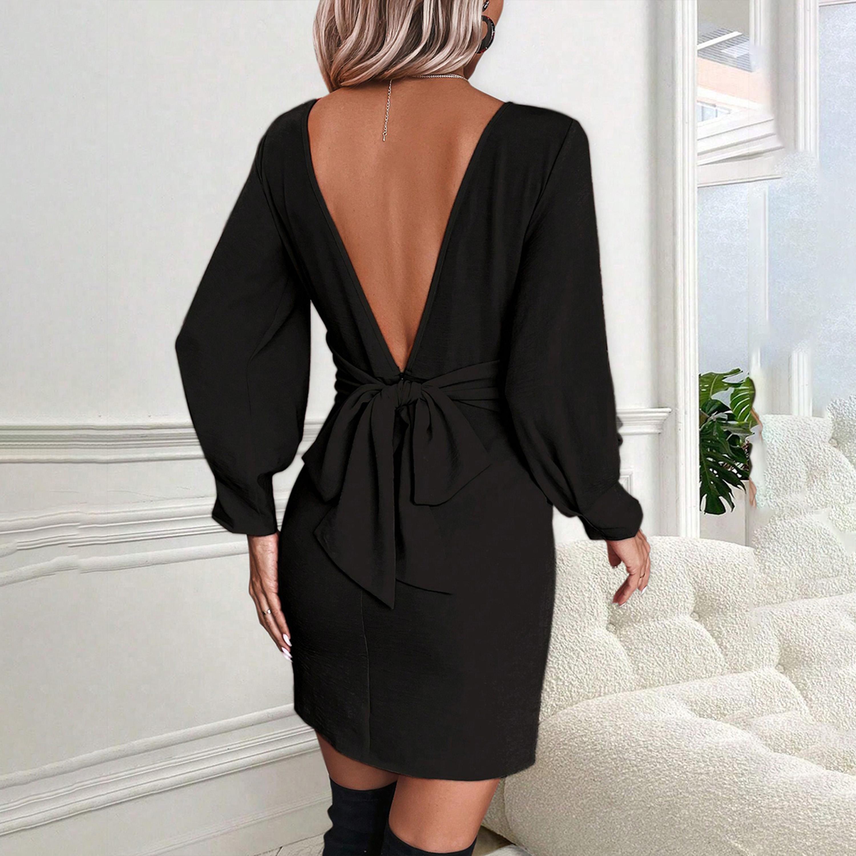 Kotty X Styli Womens Puff Sleeve Sheath Dress-women-clothing-dresses-image-5