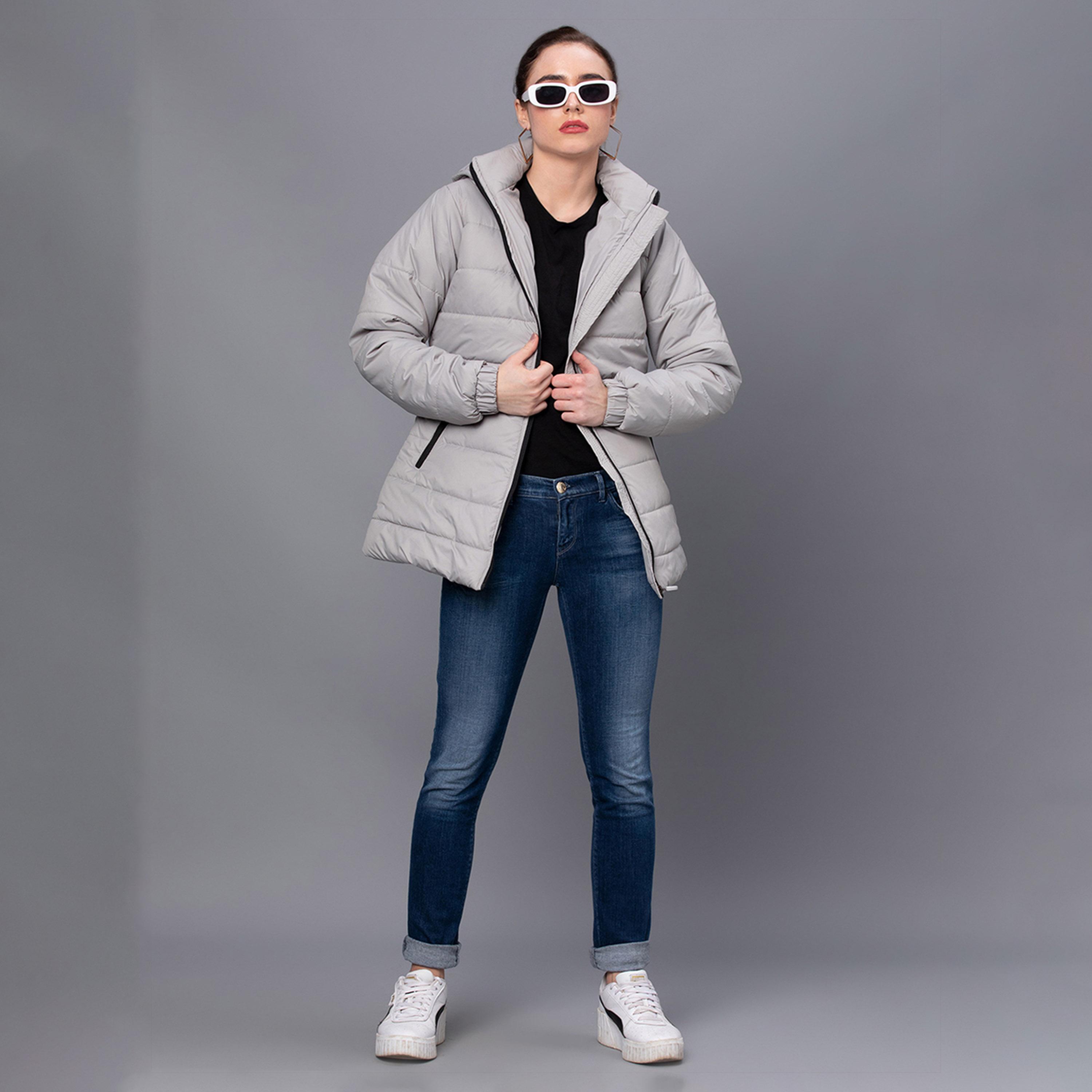 كوتي × ستايلي - جاكيت نسائي منفوخ من النايلون بقبعة وأكمام طويلة-women-winterwear-coatsandjackets-jackets-image-4