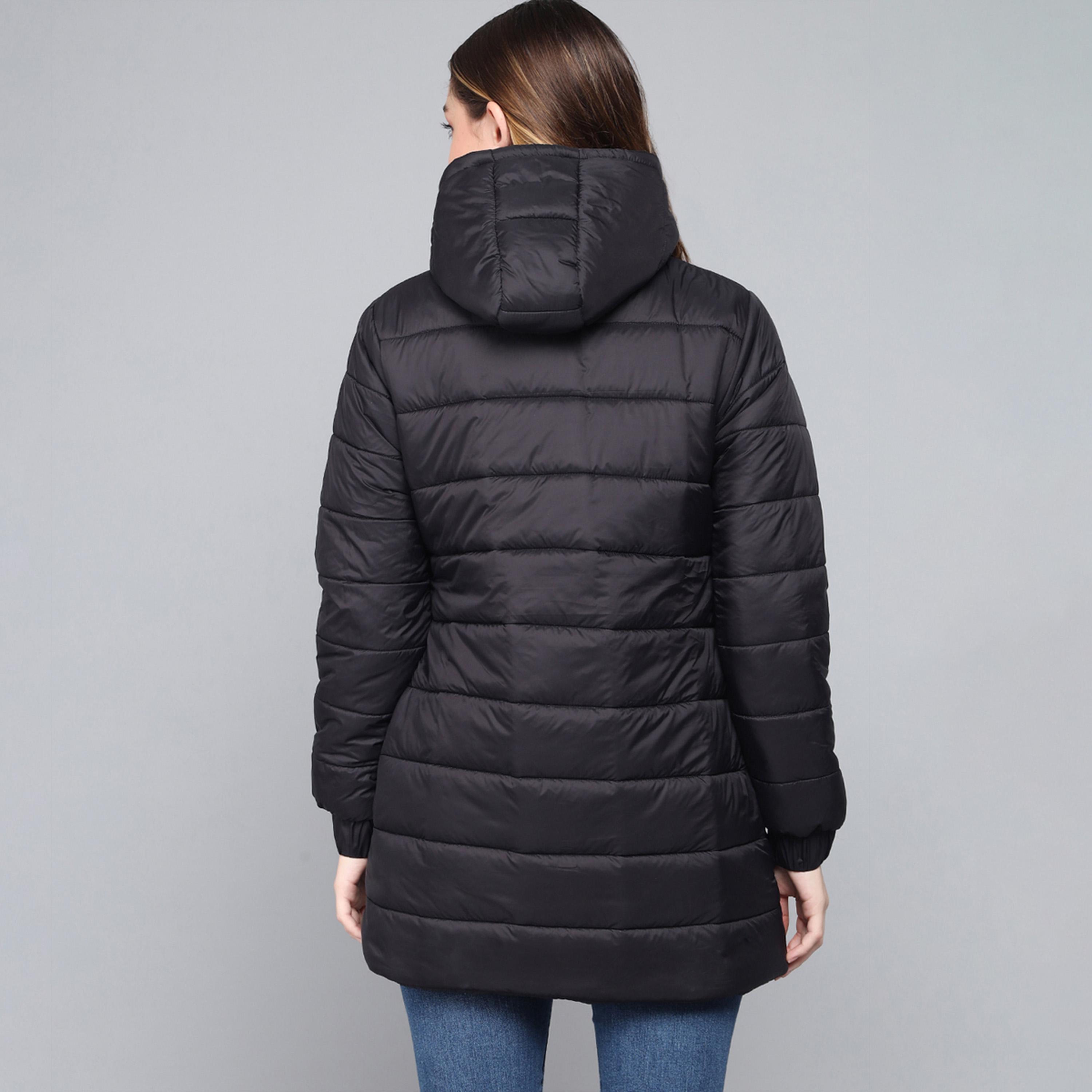 Kotty X Styli Womens Solid Full Sleeve Nylon Hooded Neck Puffer Jacket-women-winterwear-coatsandjackets-jackets-image-3