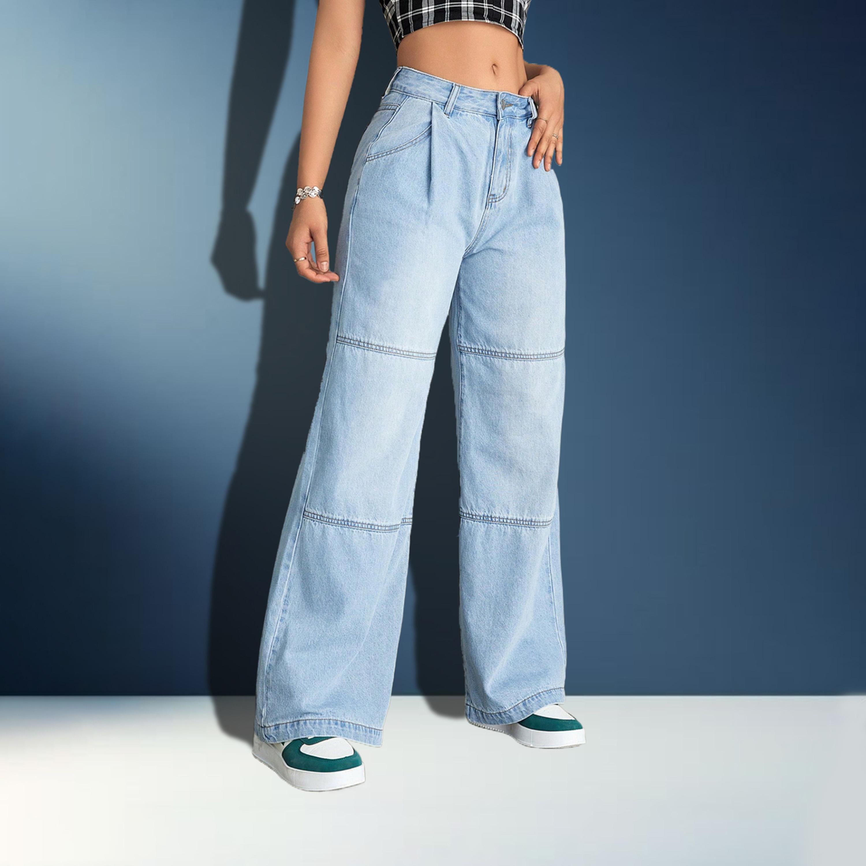 Kotty X Styli Womens Straight Fit Clean Look Stretchable Jeans-women-clothing-bottoms-jeans-image-1