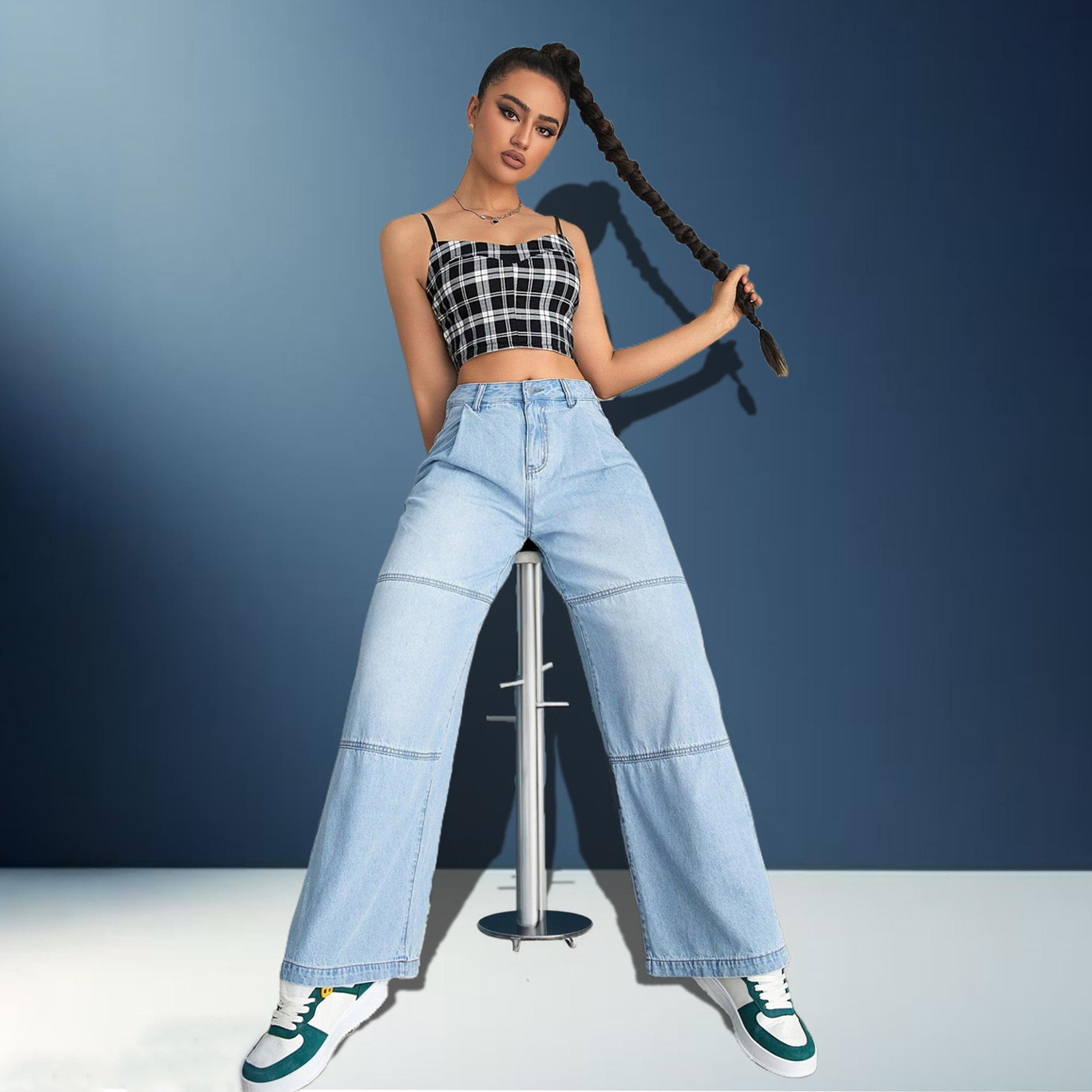 Kotty X Styli Womens Straight Fit Clean Look Stretchable Jeans-women-clothing-bottoms-jeans-image-2