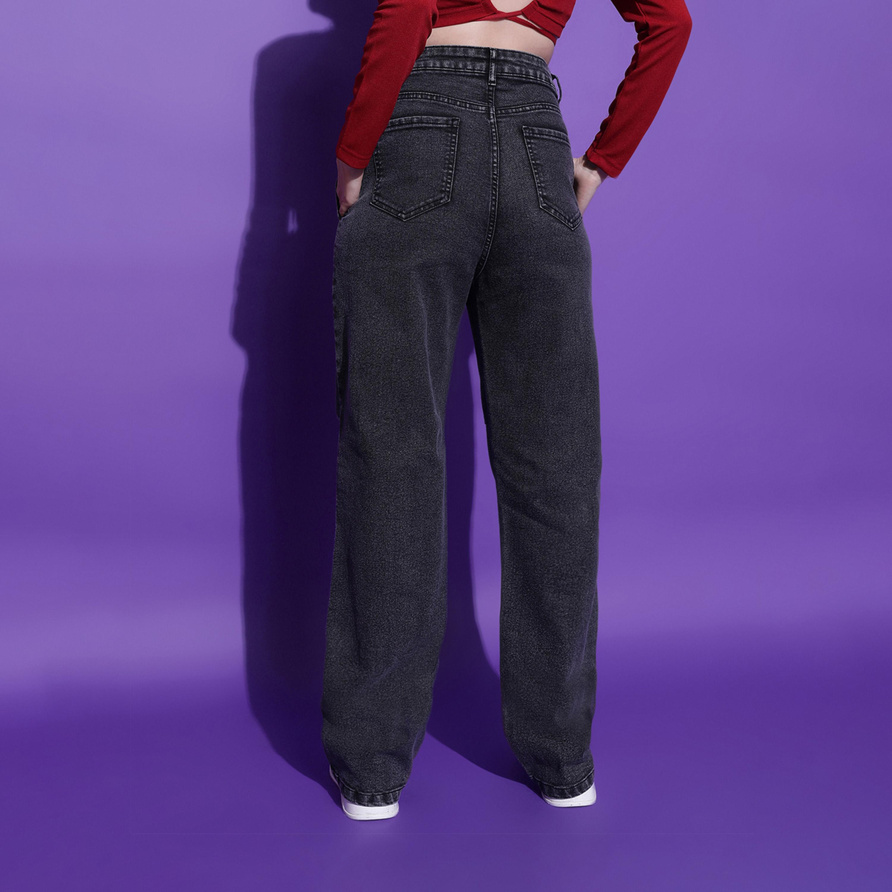 Kotty X Styli Womens Straight Fit High-Rise Stretchable Jeans-women-clothing-bottoms-jeans-image-2