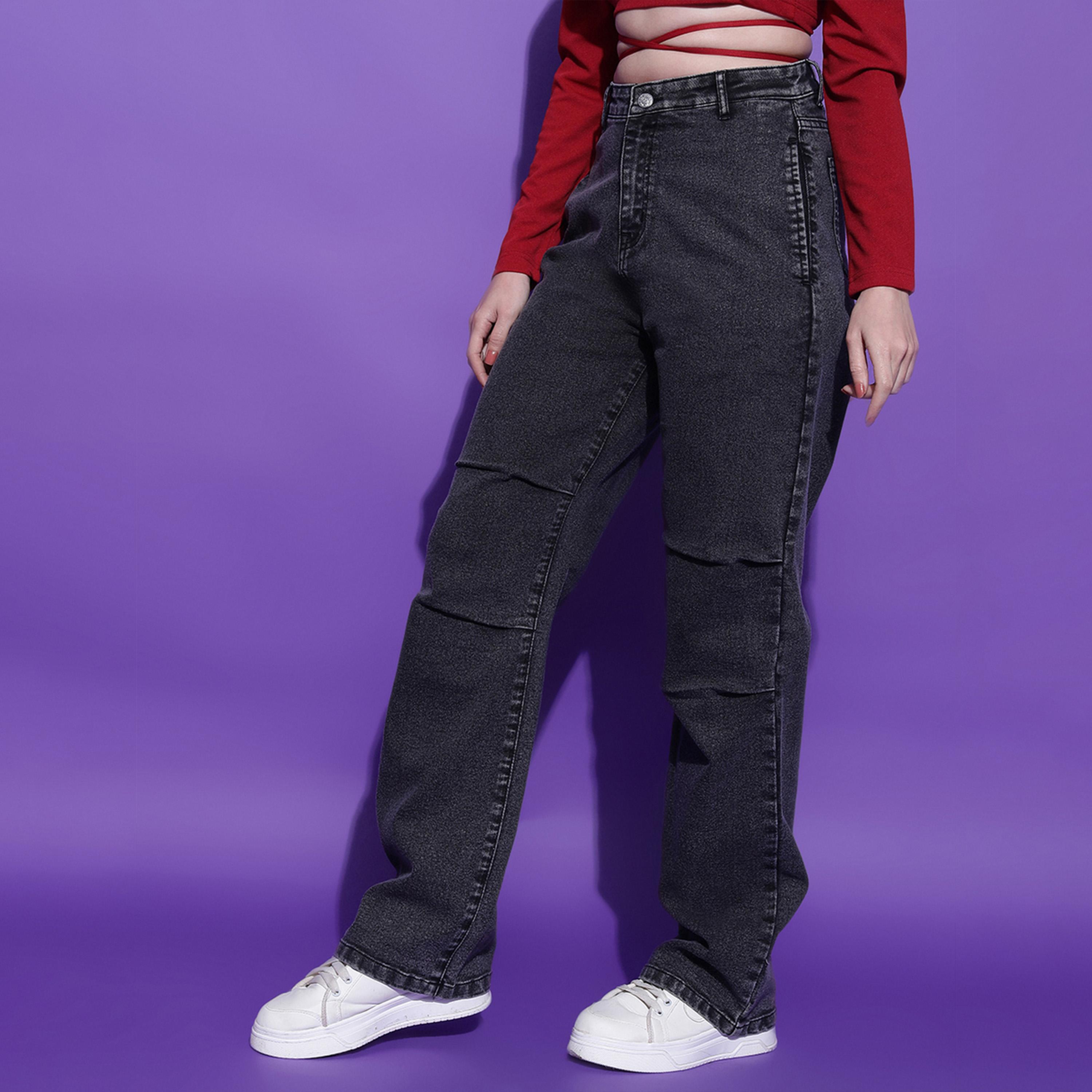 Kotty X Styli Womens Straight Fit High-Rise Stretchable Jeans-women-clothing-bottoms-jeans-image-5