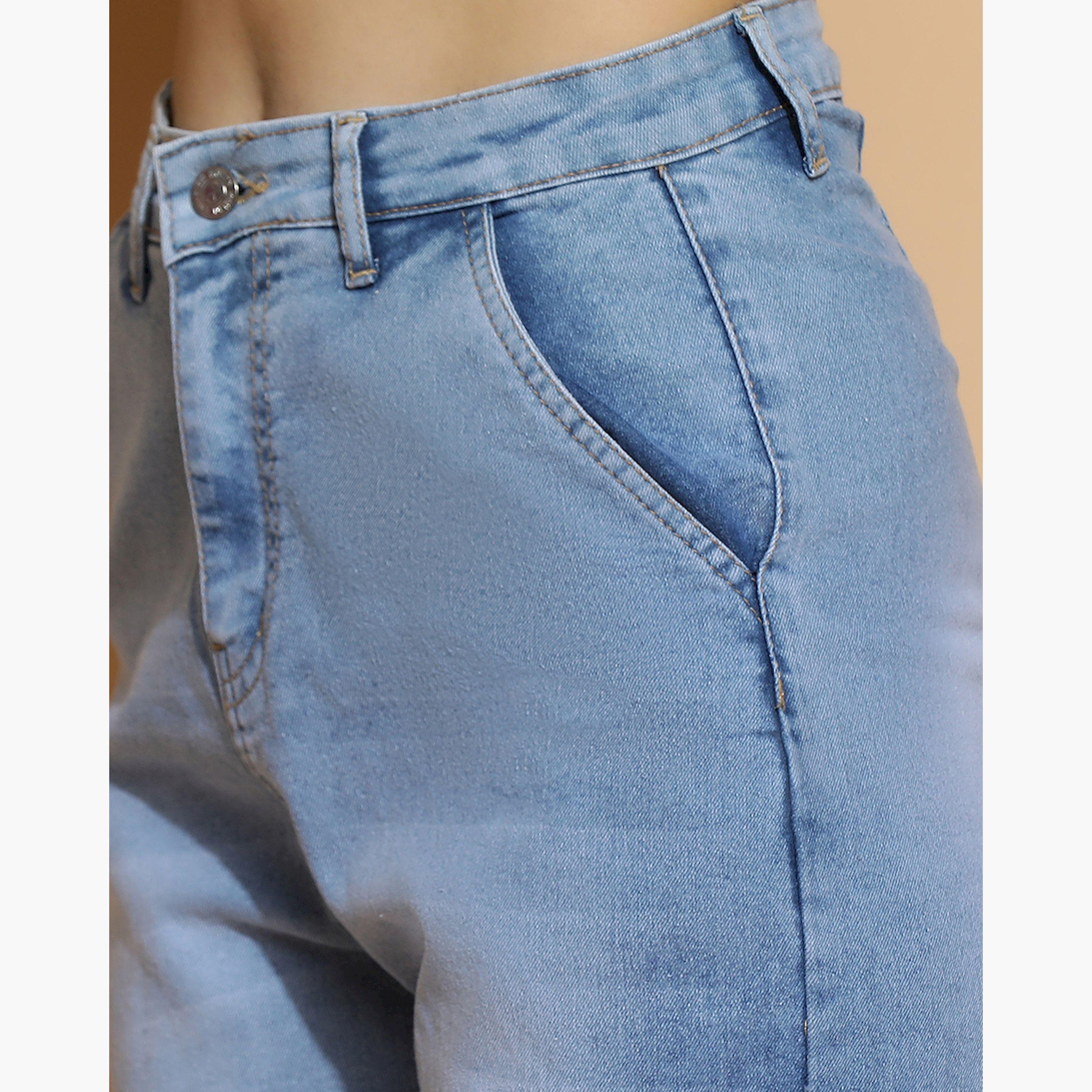 كوتي × ستايلي - بنطال جينز كارغو نسائي بقصّة مستقيمة من القطن القابل للتمدد والباهت-women-clothing-bottoms-jeans-image-6