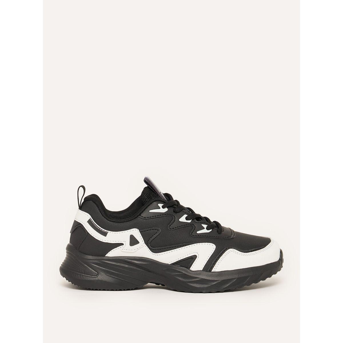 Take Two Contrast Panel Lace Up Chunky Sneakers-women-shoes-sneakers-image-2