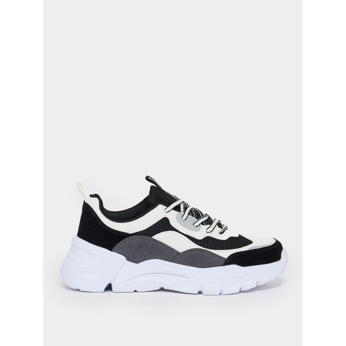 Take Two Color Block Lace Up Chunky Sneakers-women-shoes-sneakers-image-2