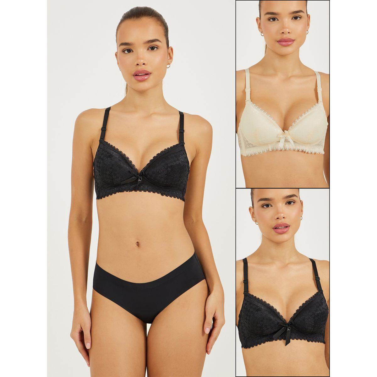 مجموعة من 2 صدرية مبطنة بربطة فيونكة-women-clothing-lingerie-bras-image-1