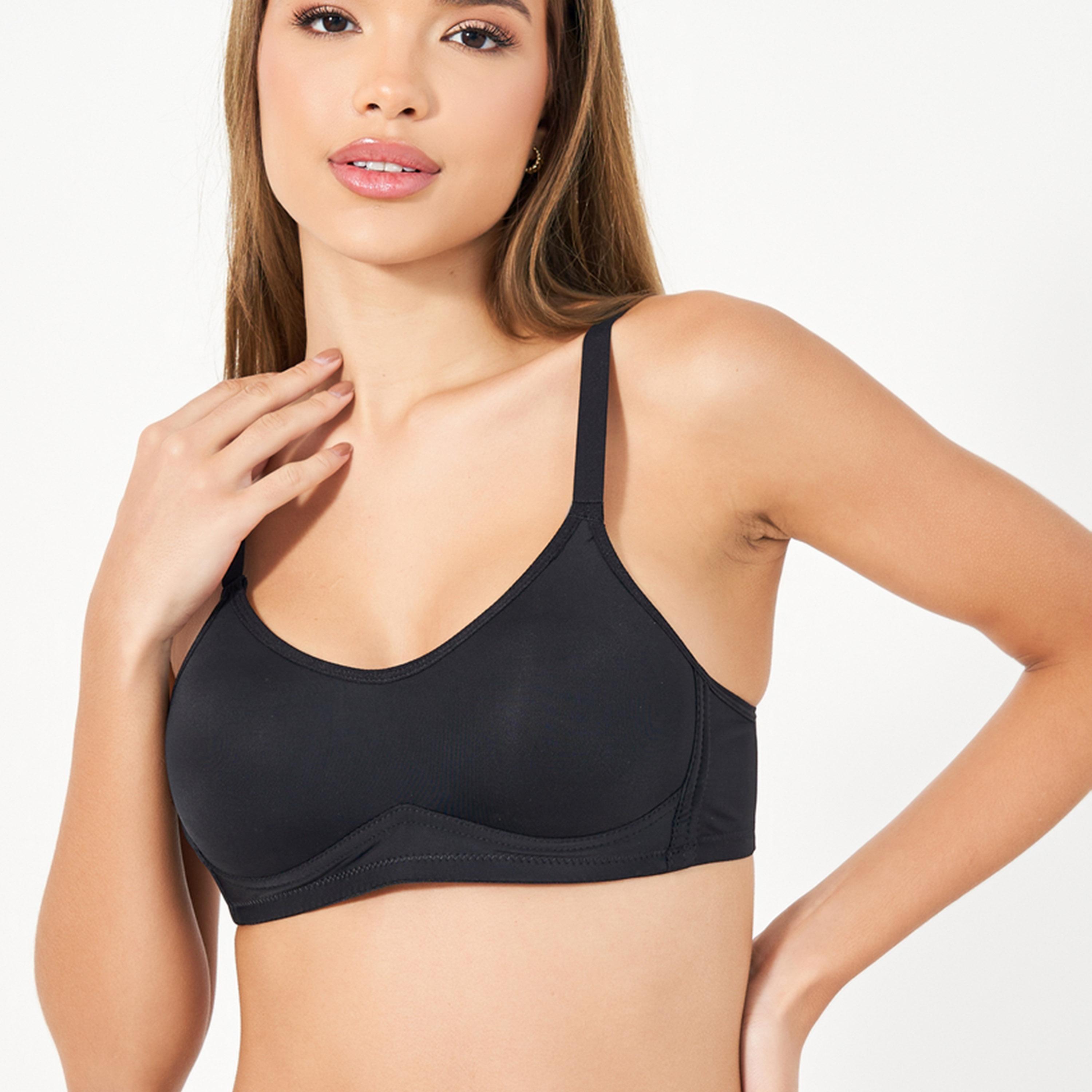 Styli Pack Of 2 - Padded Non Wired Solid T-Shirt Bra-women-clothing-lingerie-bras-image-2