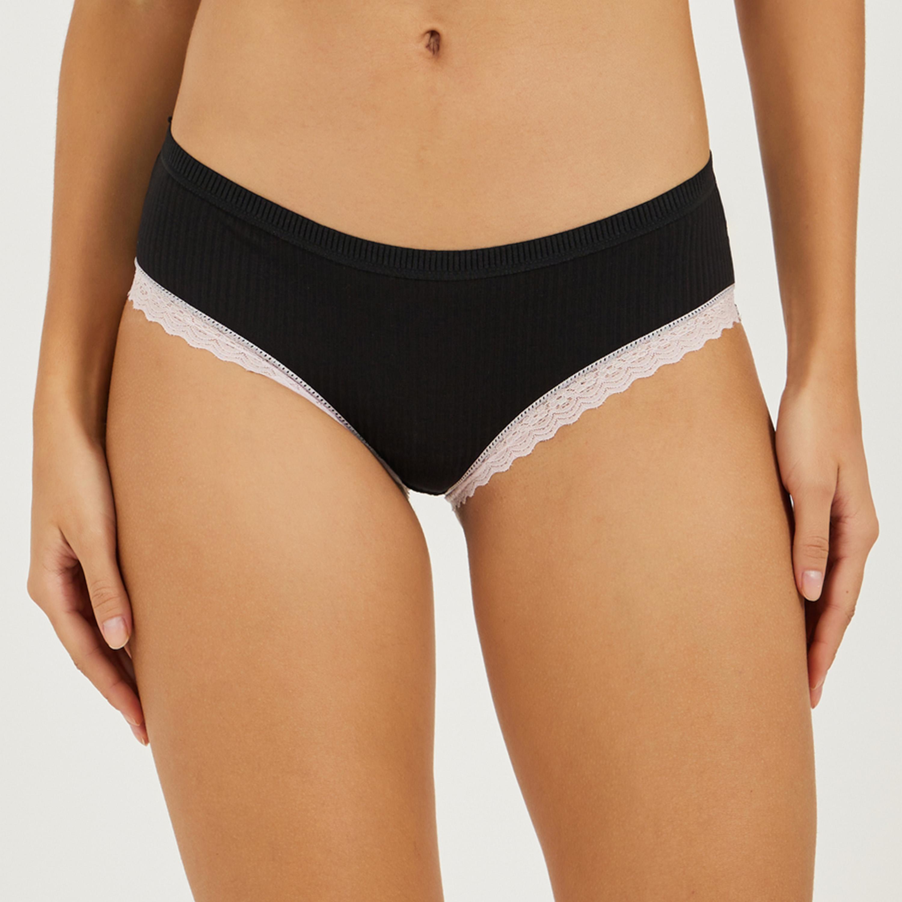 ستايلي - طقم كروب توب مع بكيني مضلع مع فيونكة خلفية-women-clothing-lingerie-lingeriesets-image-5