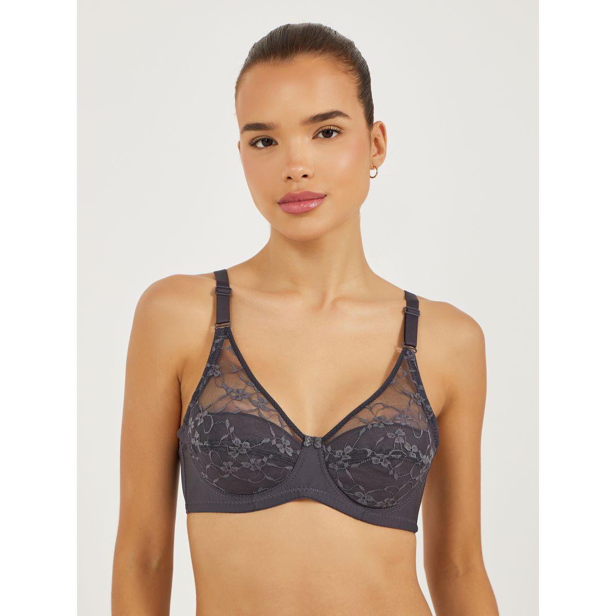 Styli Pack of 2 - Non Padded Wired Lined Lace Cup Full Bra-women-clothing-lingerie-bras-image-2