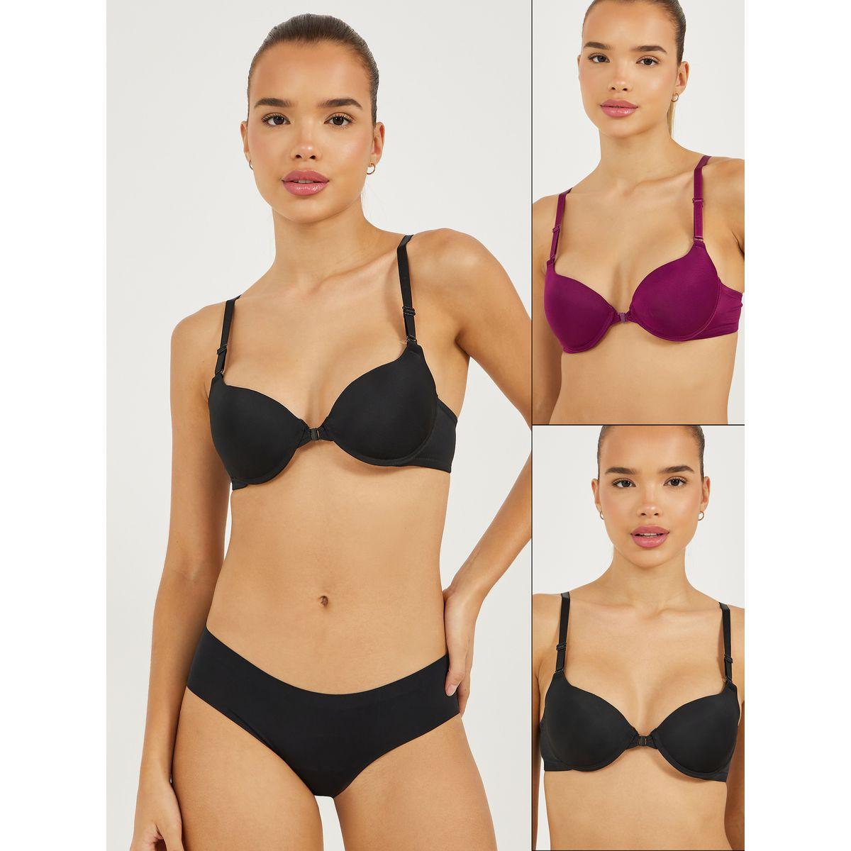 مجموعة من 2 صدرية مبطنة بياقة عميقة-women-clothing-lingerie-bras-image-1
