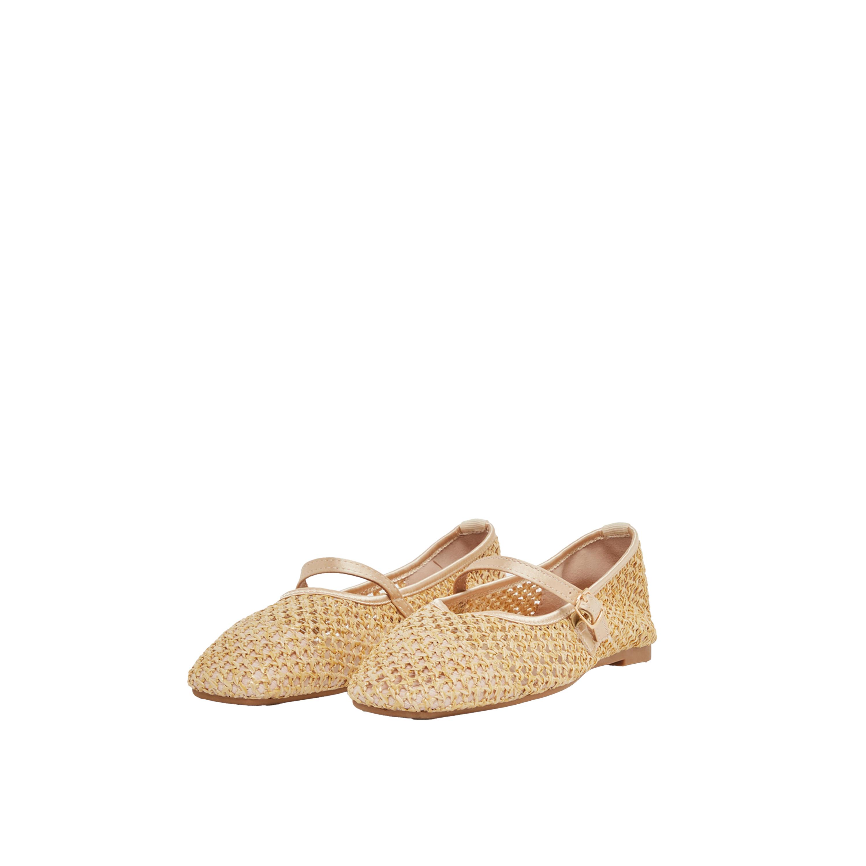 Styli Textured Woven Pointed Toe Shoes-women-shoes-ballerinas-image-2