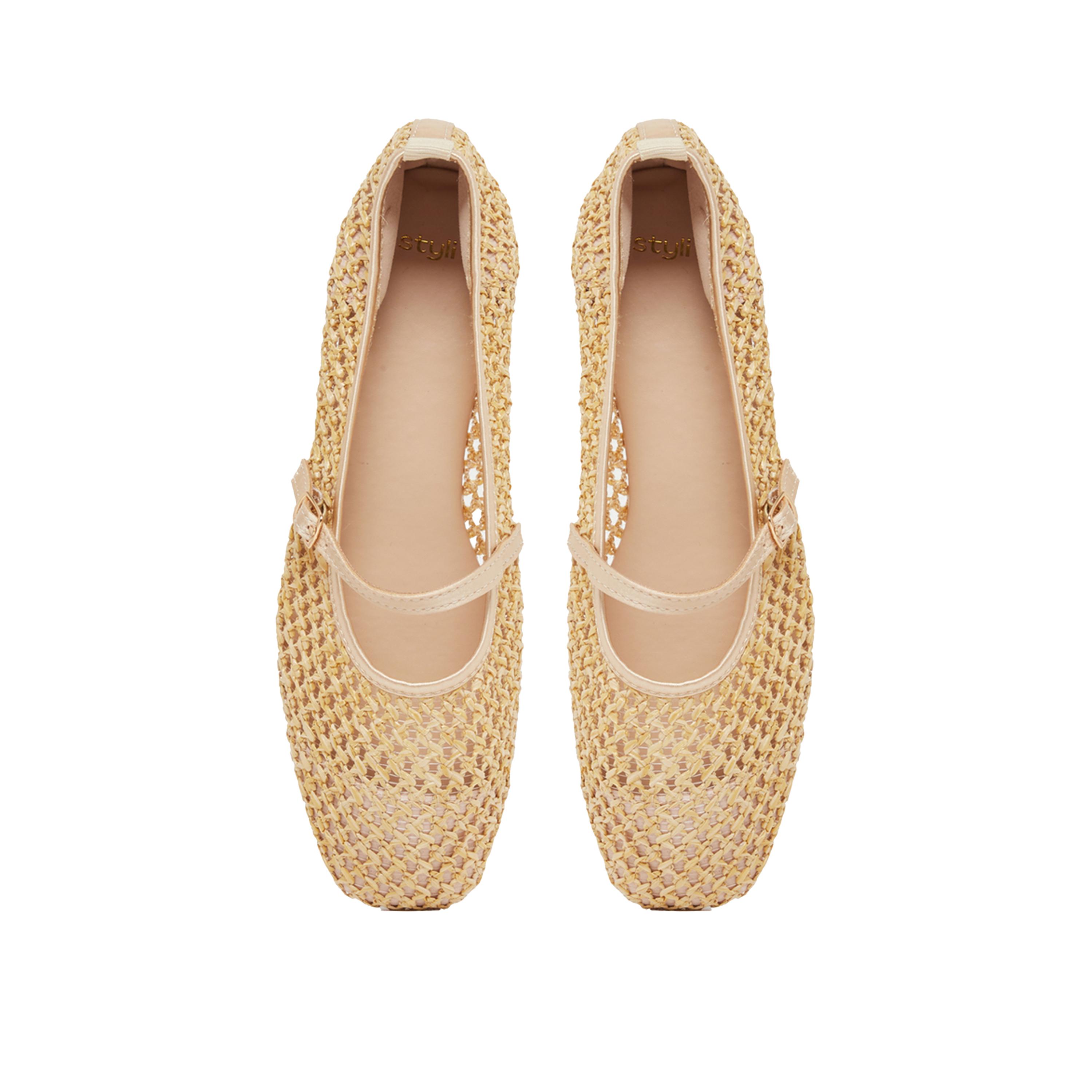 Styli Textured Woven Pointed Toe Shoes-women-shoes-ballerinas-image-5
