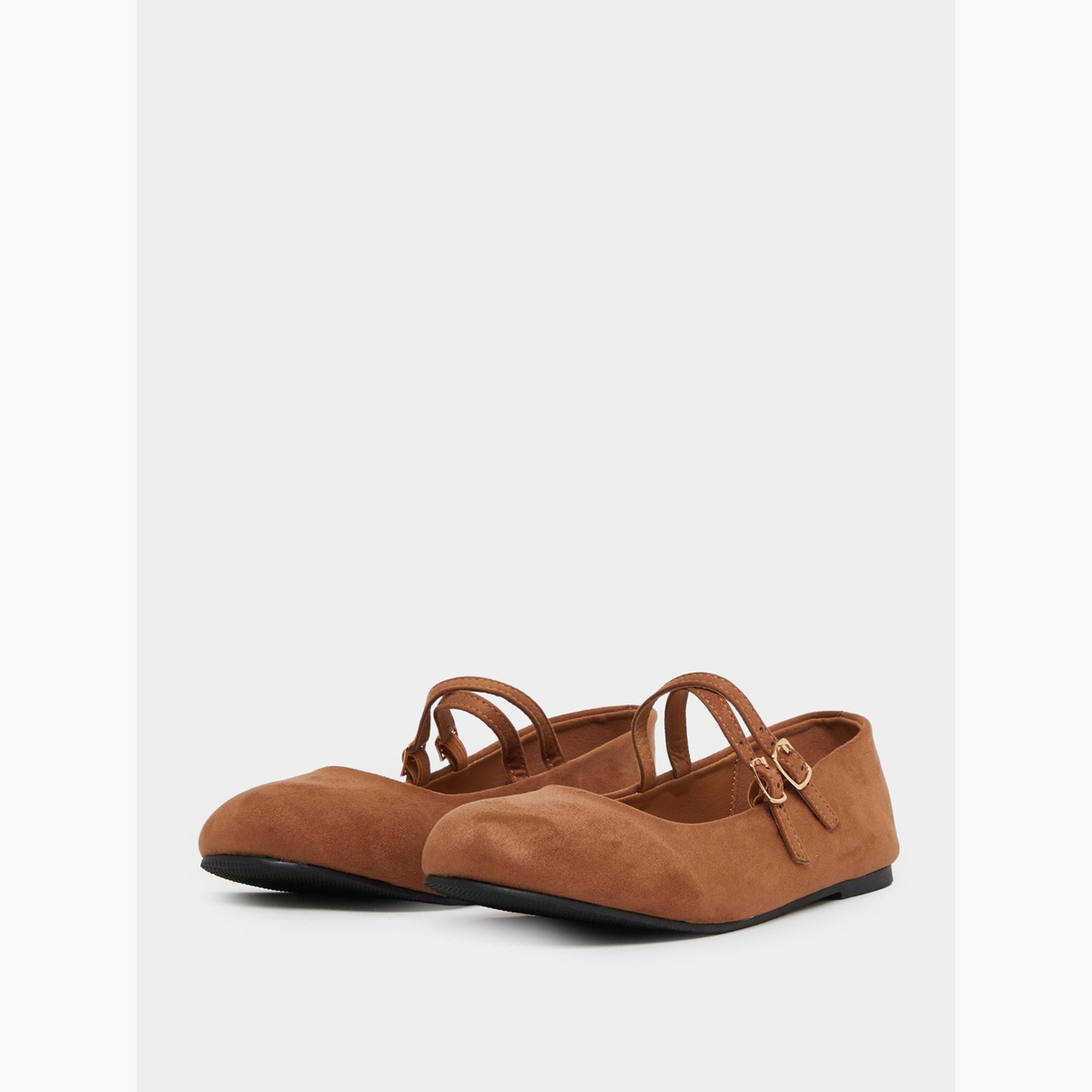 Styli Brown Flat Ballet Shoes-women-shoes-flats-ballerinas-image-1