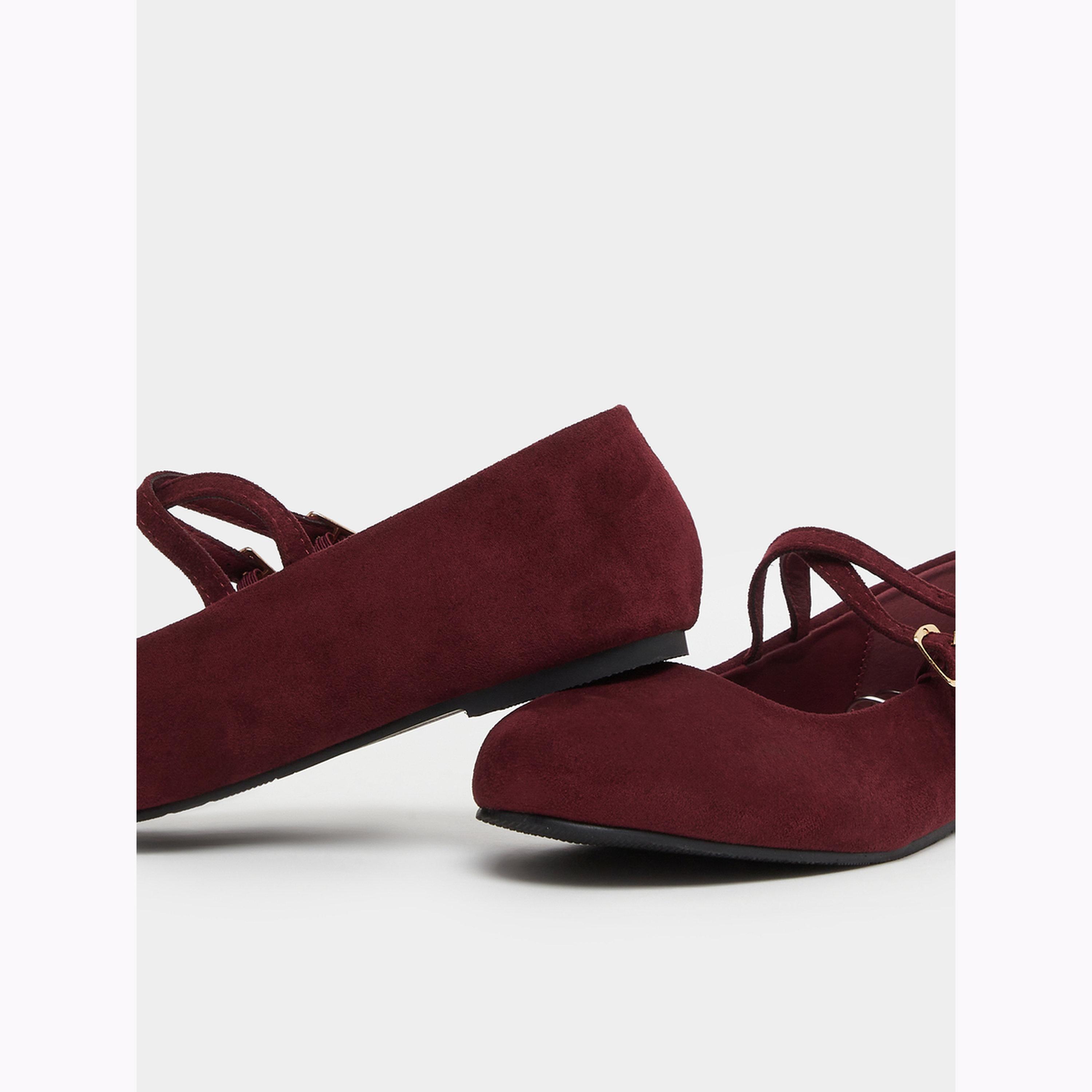 Styli Burgundy Flat Ballet Shoes-women-shoes-flats-ballerinas-image-4