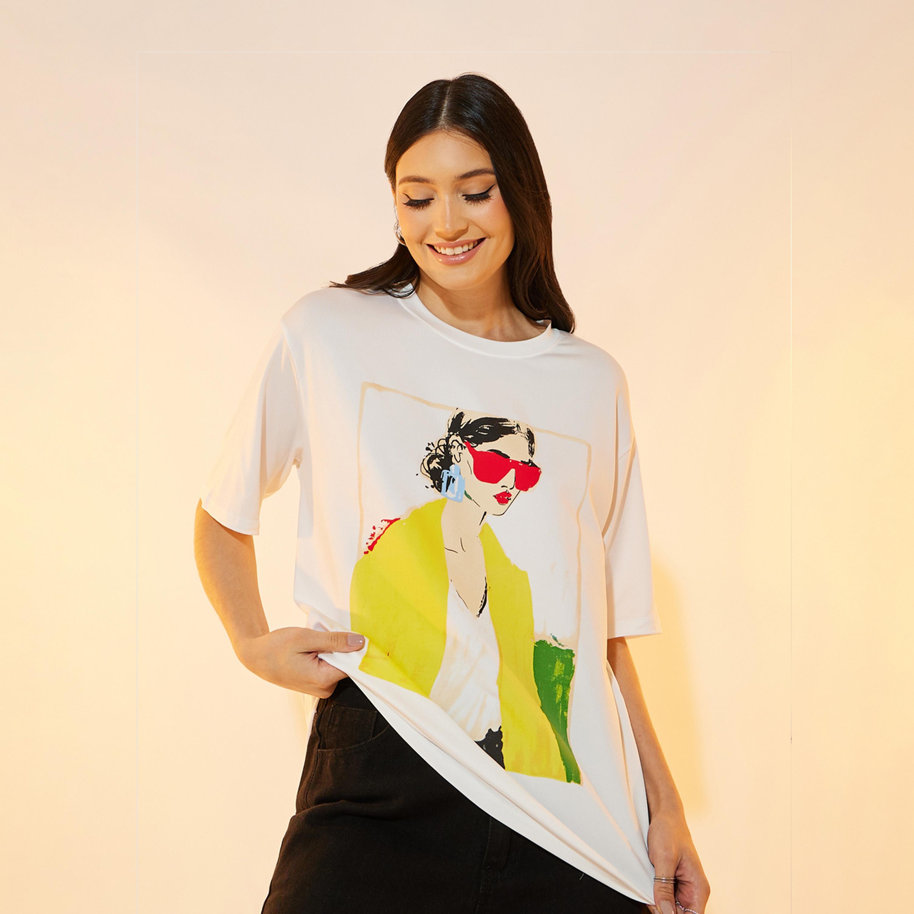 Take Two Oversized Graphic Print Longline T-Shirt-women-clothing-tshirts-image-1