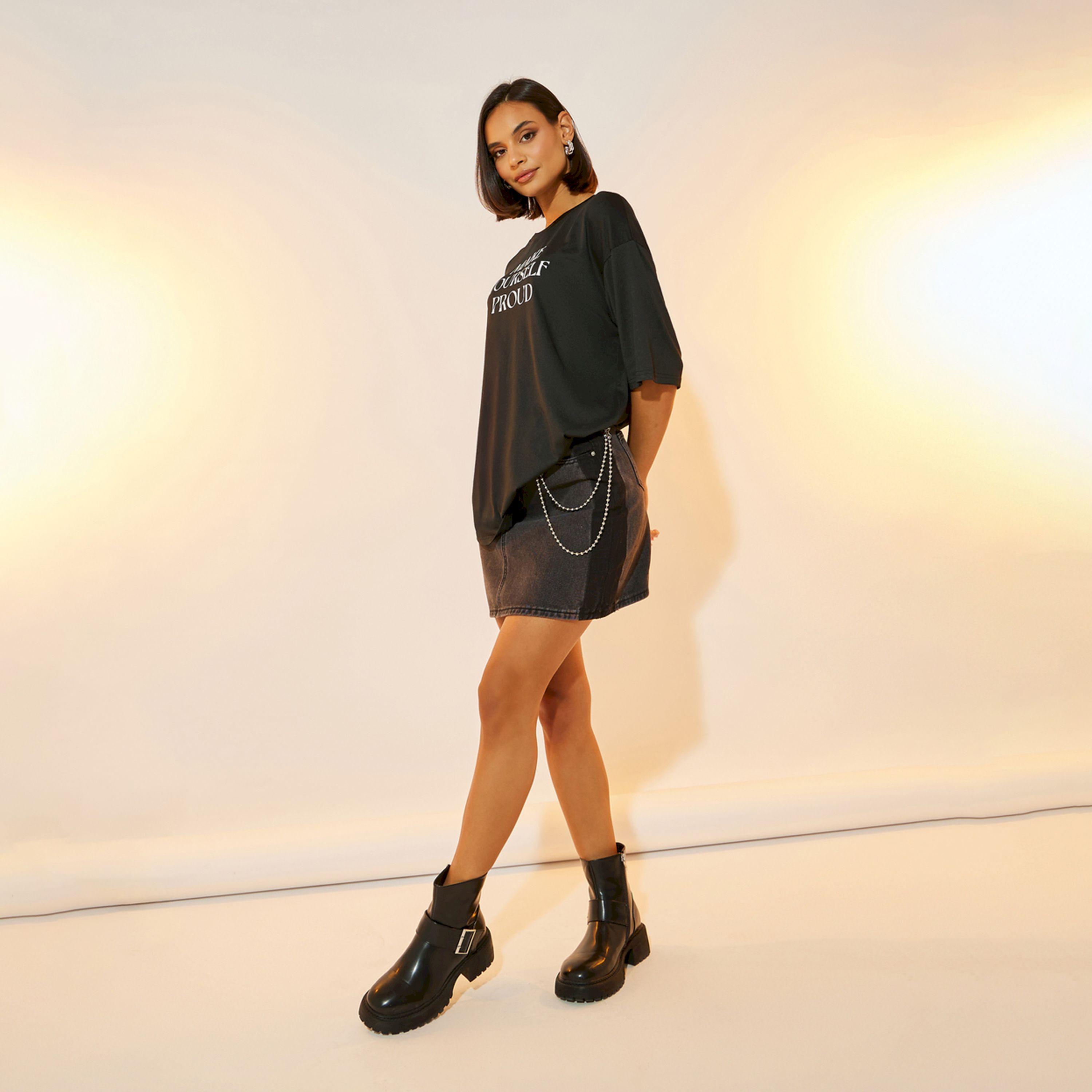 Take Two Oversized Slogan Print Longline T-Shirt-women-clothing-tshirts-image-2