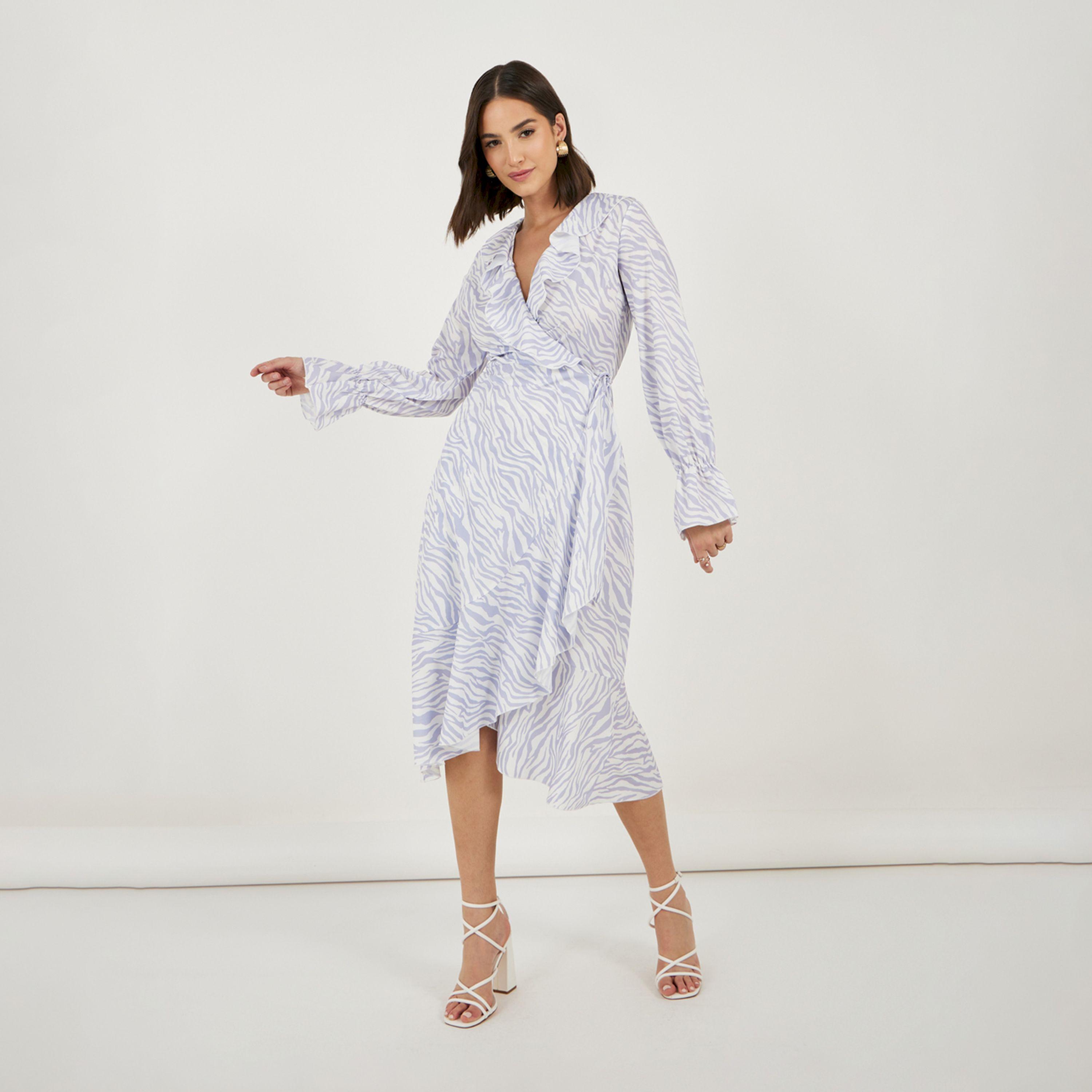 فستان ميدي بطبعة حيوان ونمط لف-women-clothing-dresses-image-1