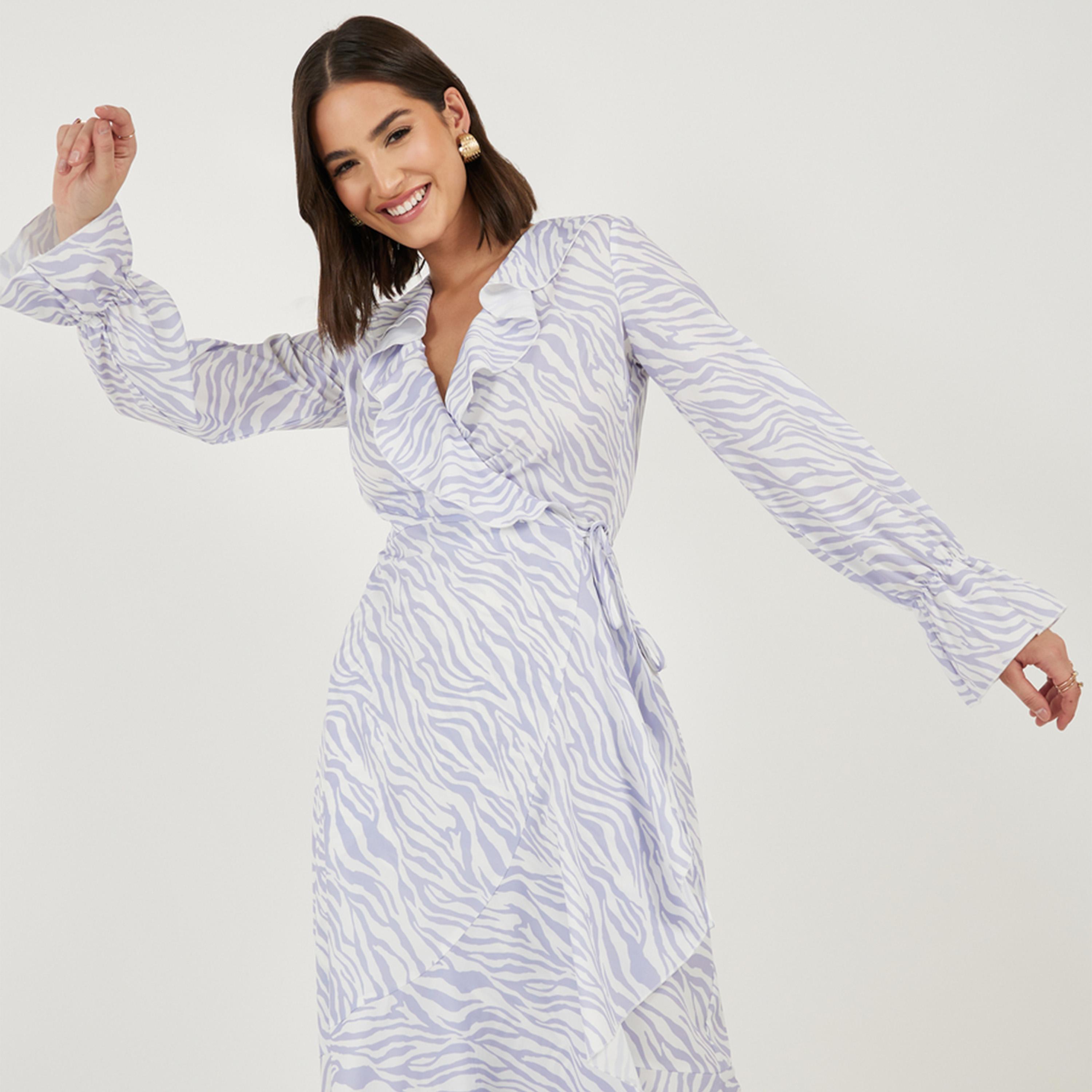 فستان ميدي بطبعة حيوان ونمط لف-women-clothing-dresses-image-4