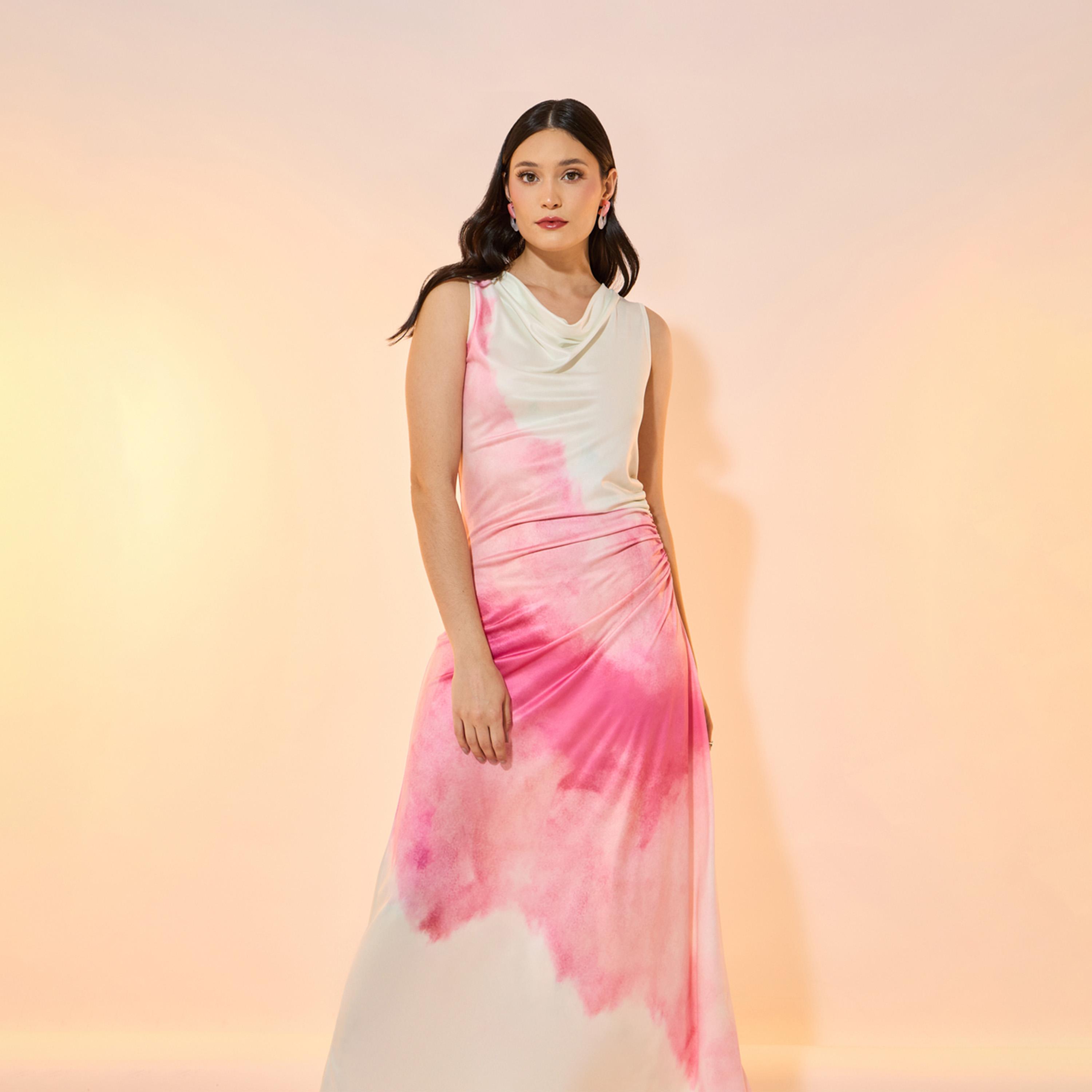 Take Two Tie-Dye Print Side Ruched Detail Sleeveless Maxi Dress-women-clothing-dresses-image-2