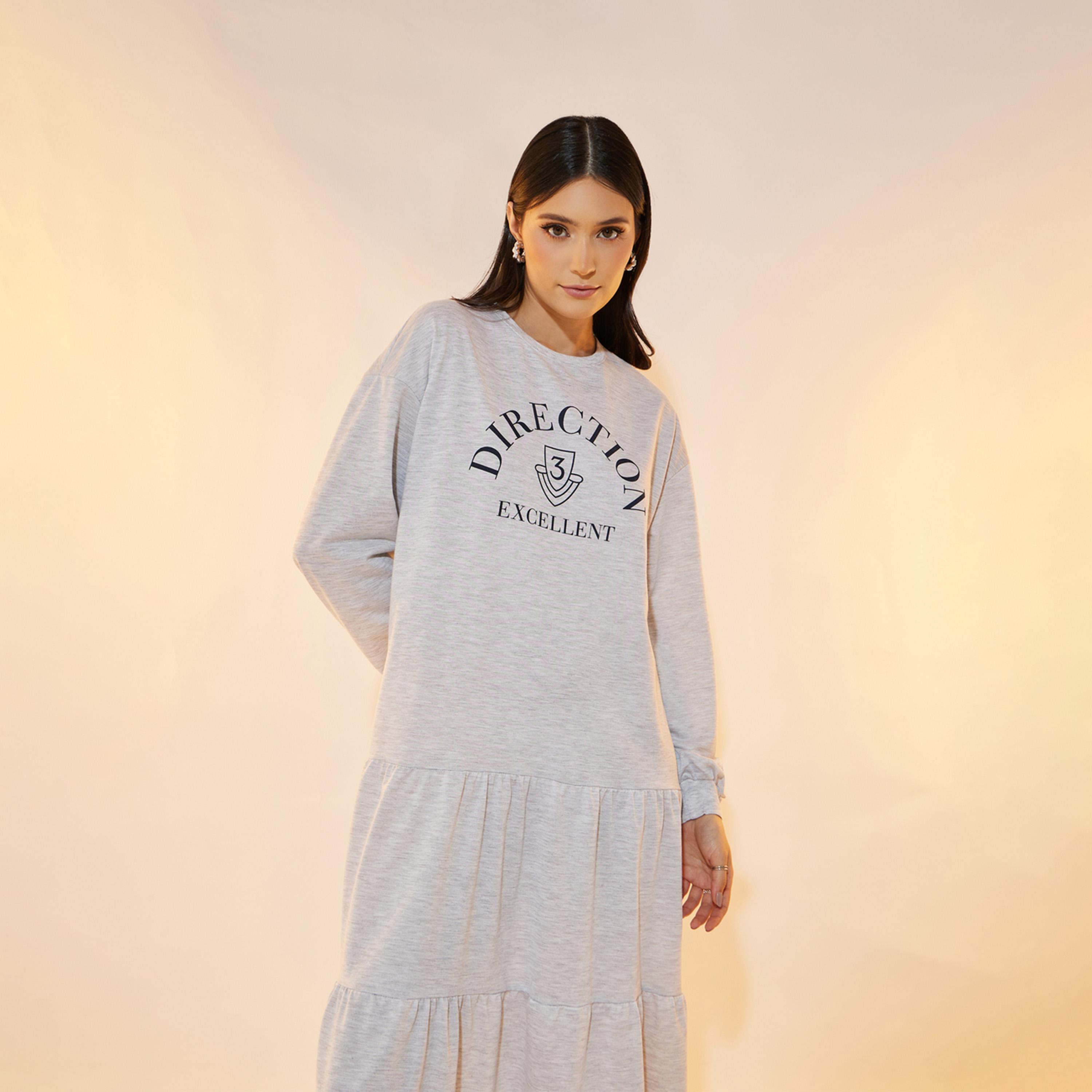 Take Two Slogan Text Print Tiered T-Shirt Maxi Dress-women-clothing-dresses-image-2
