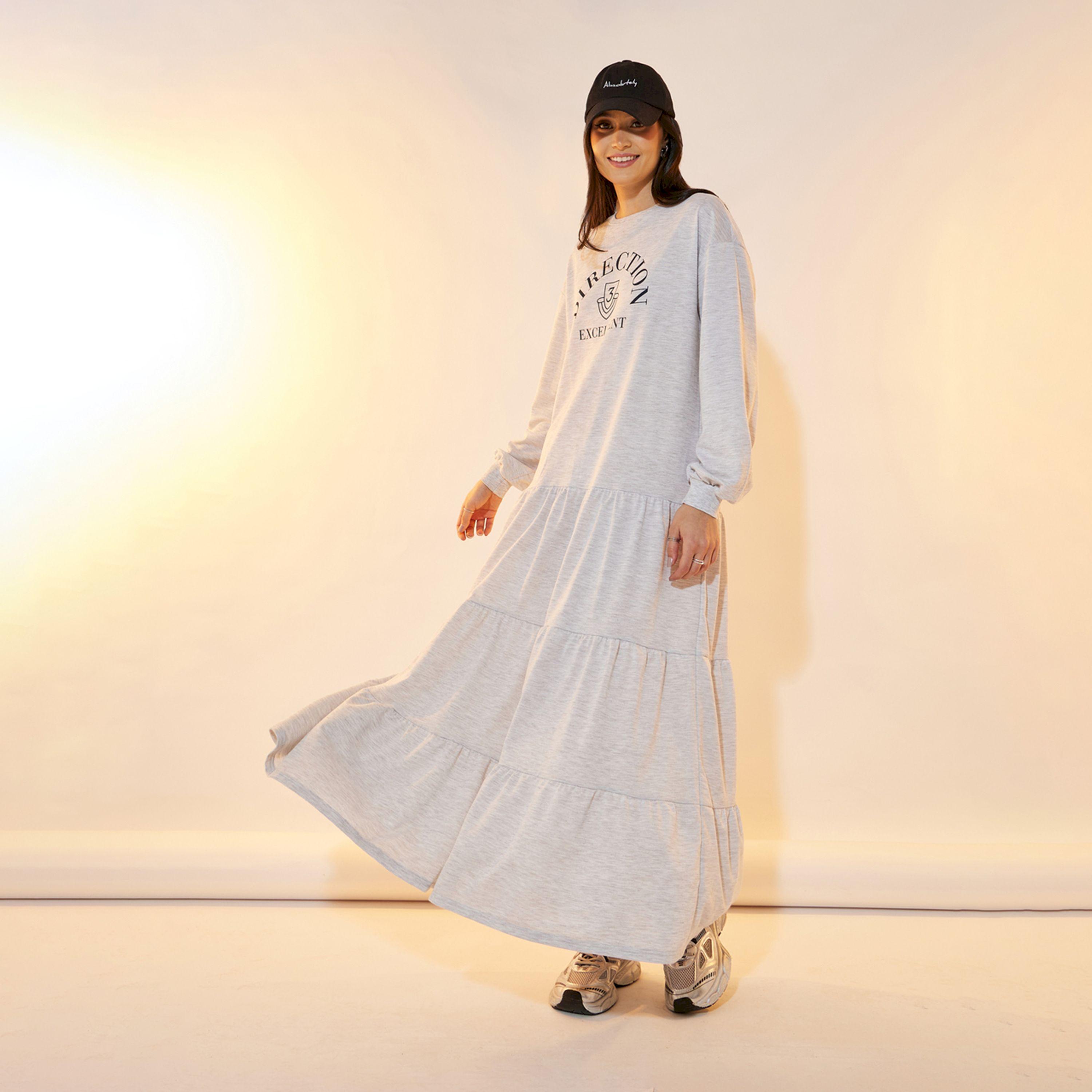 Take Two Slogan Text Print Tiered T-Shirt Maxi Dress-women-clothing-dresses-image-4