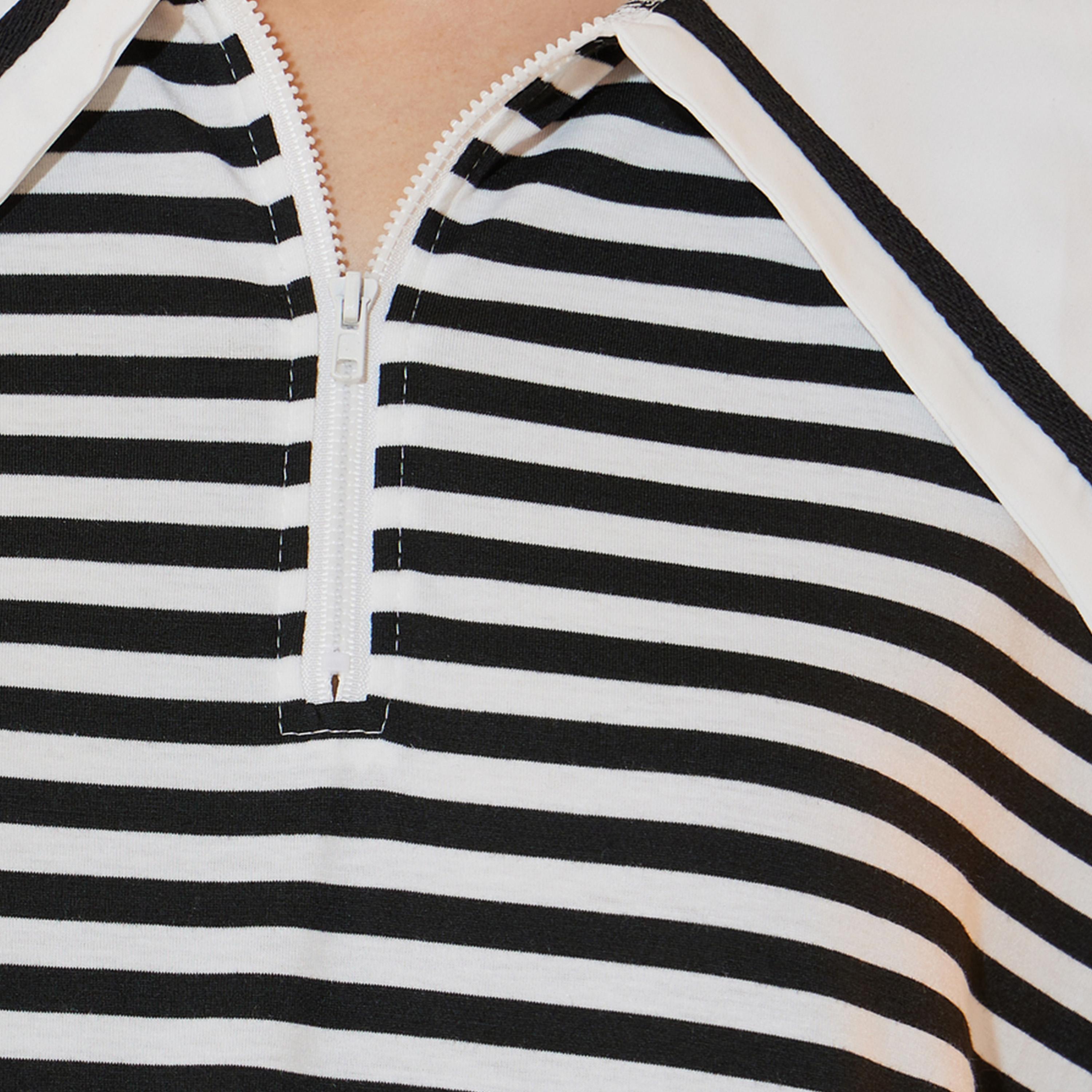 Take Two Striped Peter Pan Neck A-Line Maxi Dress-women-clothing-dresses-image-3