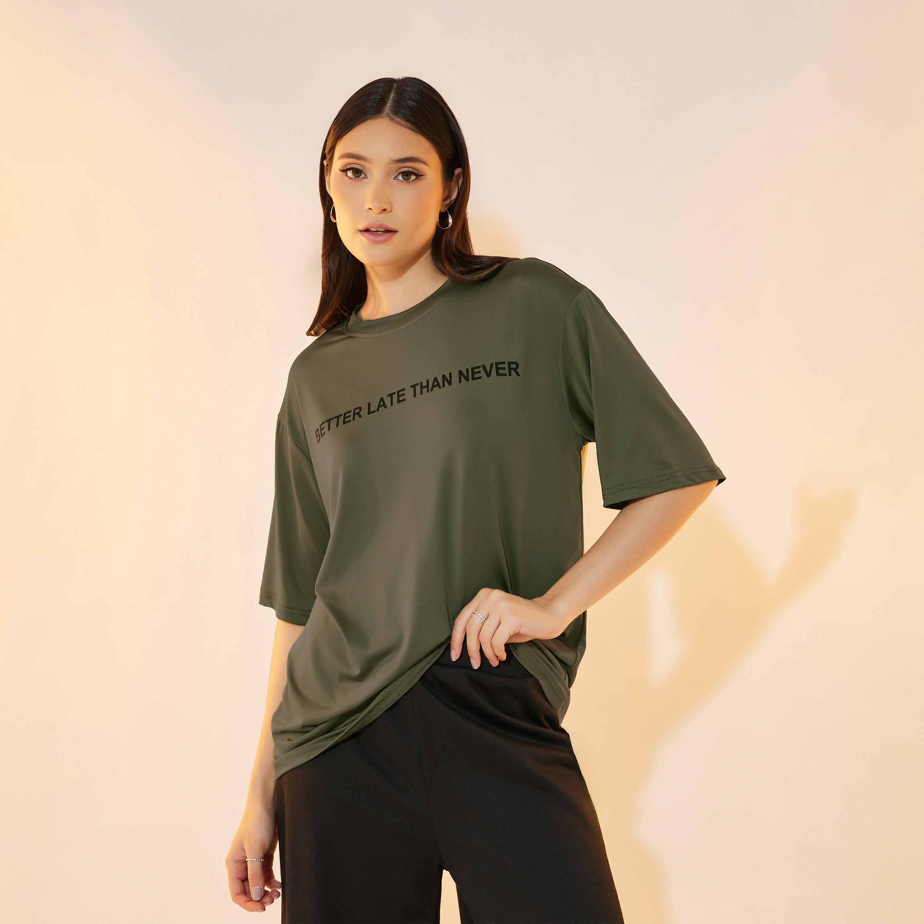 Take Two Oversized Slogan Print Round Neck T-Shirt-women-clothing-tshirts-image-1