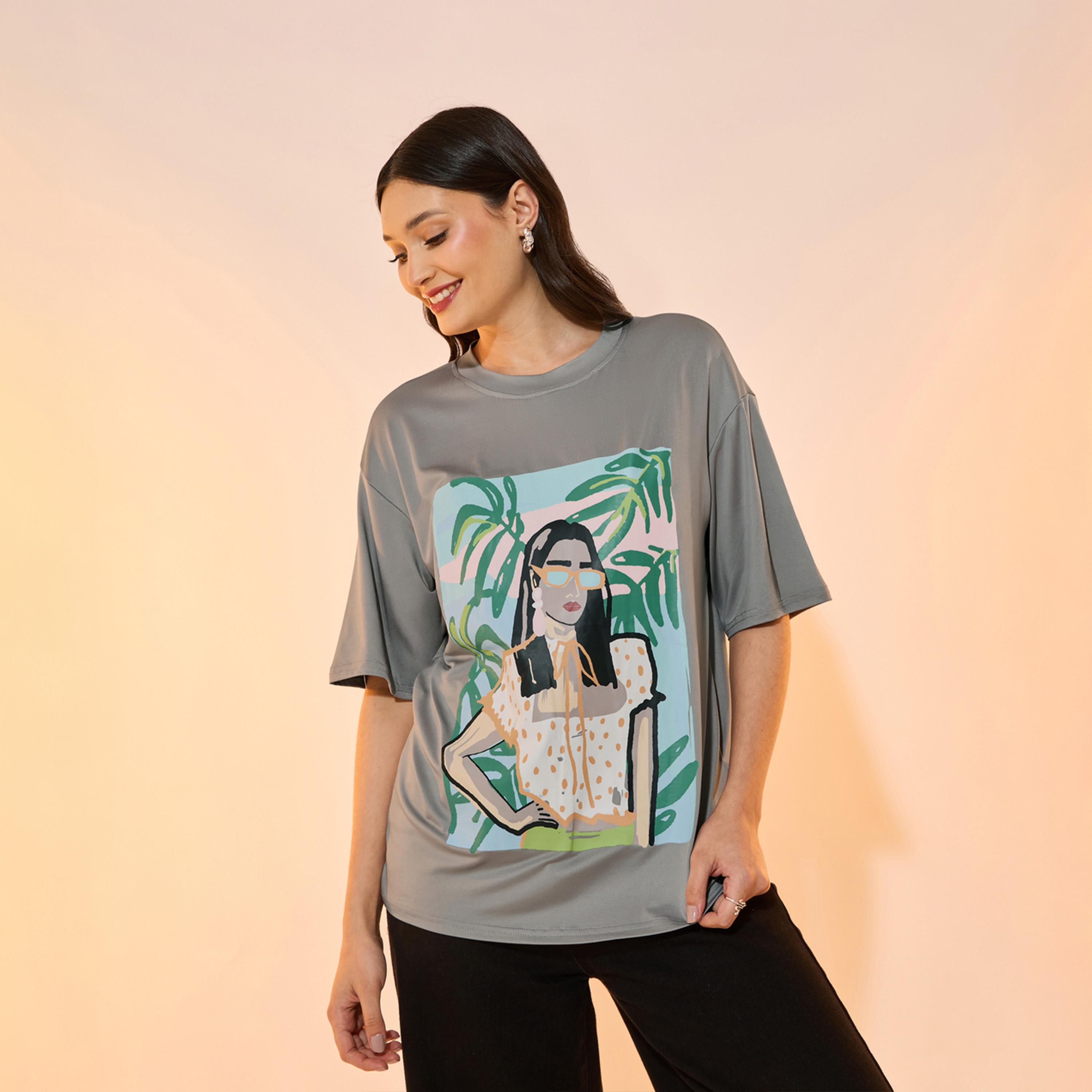 Take Two Graphic Print Oversized Round Neck T-Shirt-women-clothing-tshirts-image-1