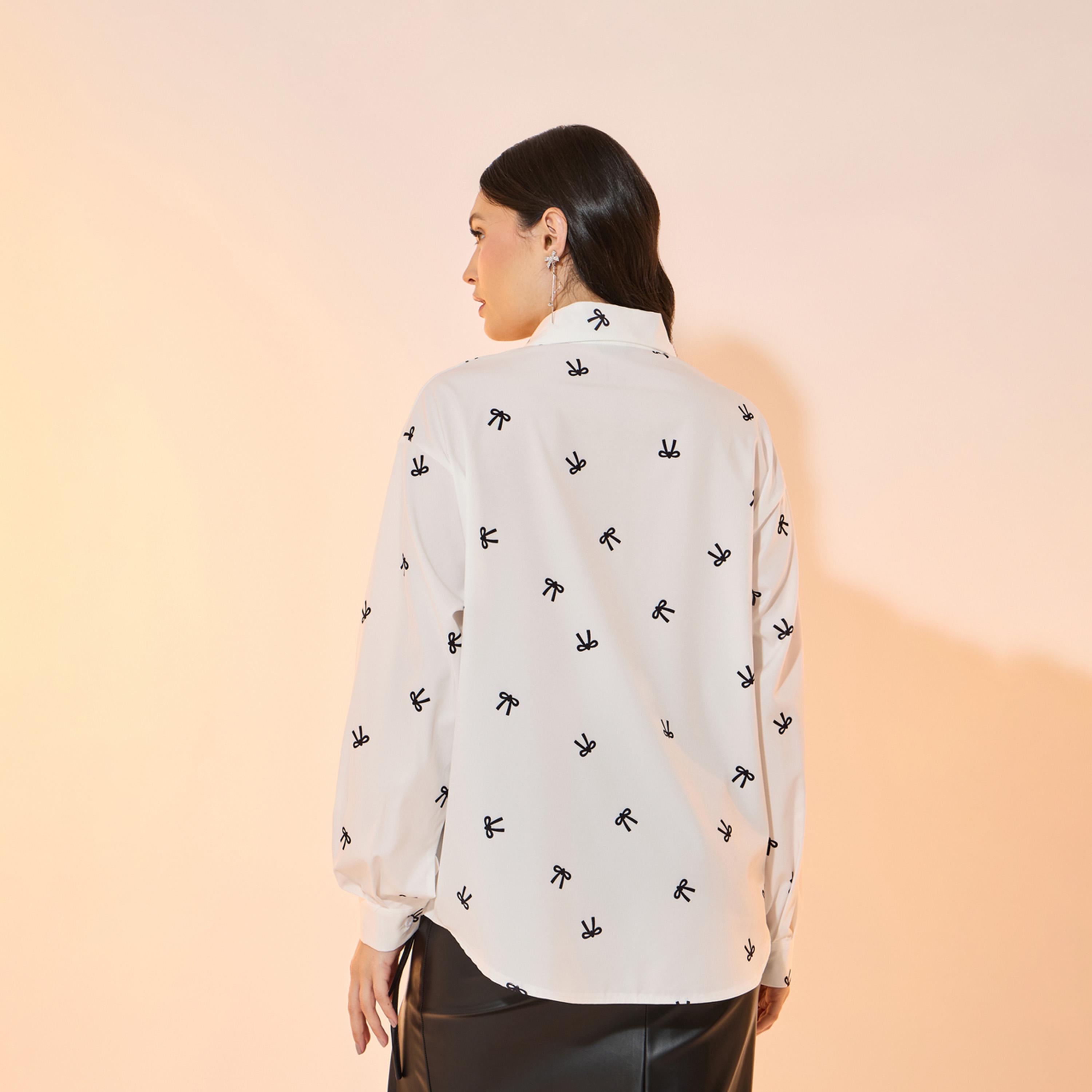 بلوزة فضفاضة مطبعة بالكامل مع ياقة وأزرار-women-clothing-shirtsandblouses-shirts-image-5