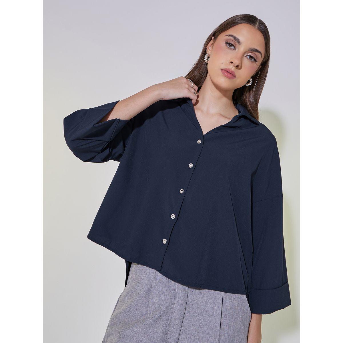 بلوزة بقصة بوكسي واكمام بطول 3/4-women-clothing-shirtsandblouses-shirts-image-1